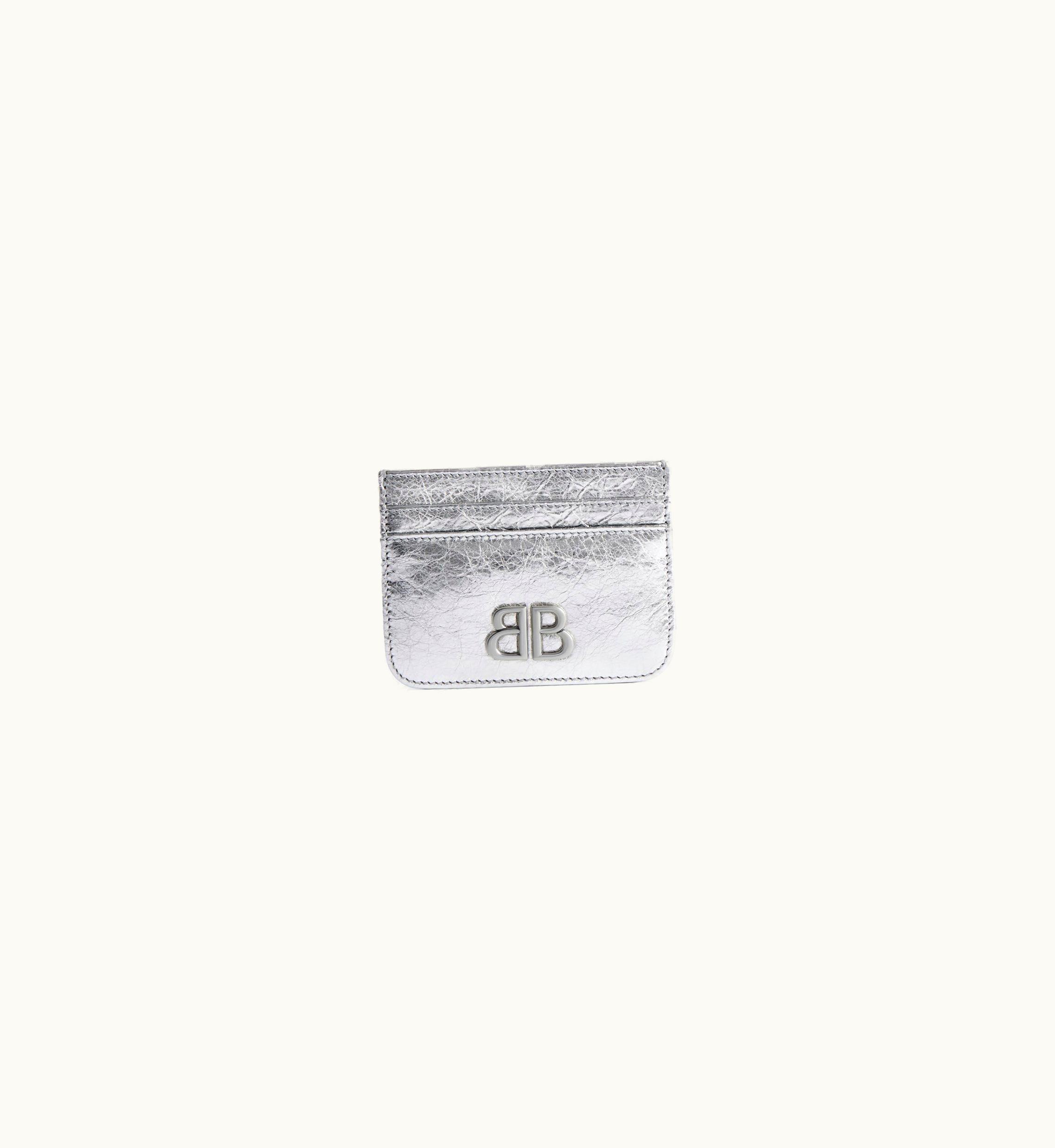 Balenciaga Balenciaga Women's Monaco Card Holder Metallized In Silver
