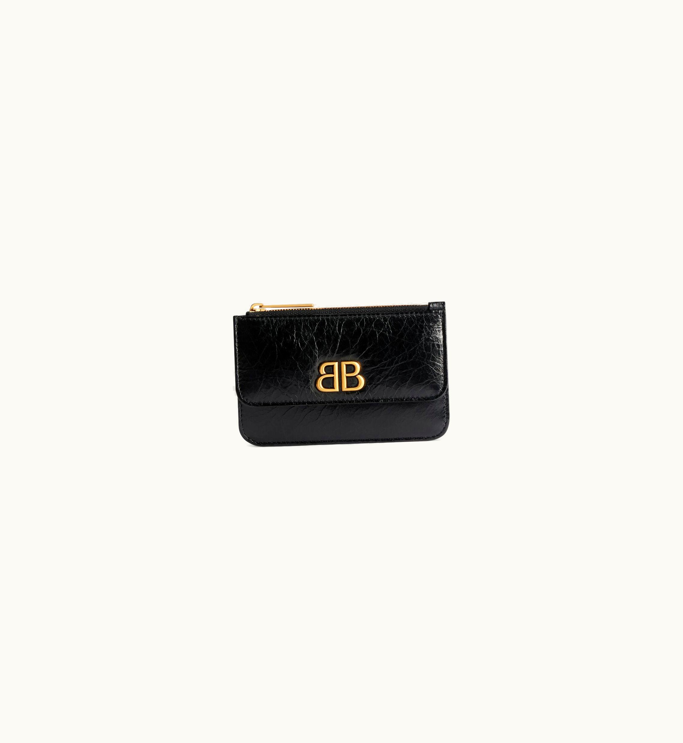 Balenciaga Balenciaga Women's Monaco Long Coin And Card Holder With Flap In Black