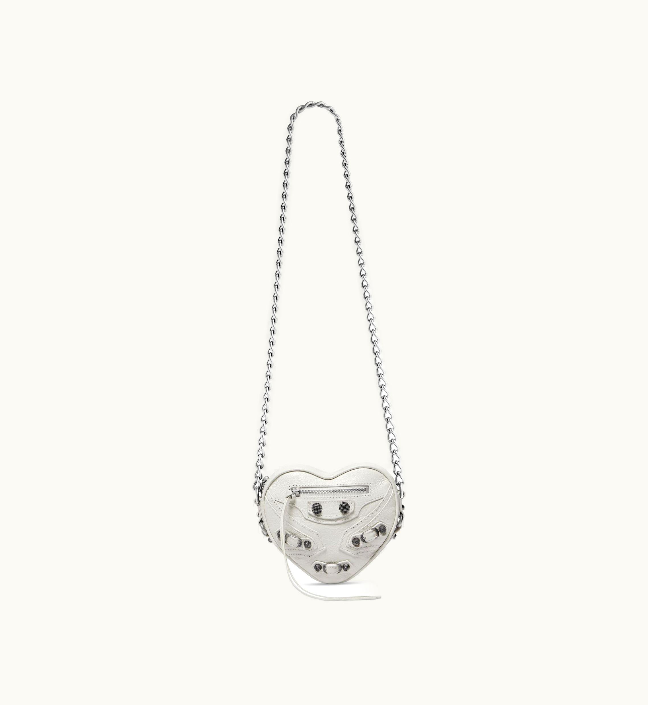 Balenciaga Balenciaga Women's Le Cagole Heart Mini Bag In Optic White