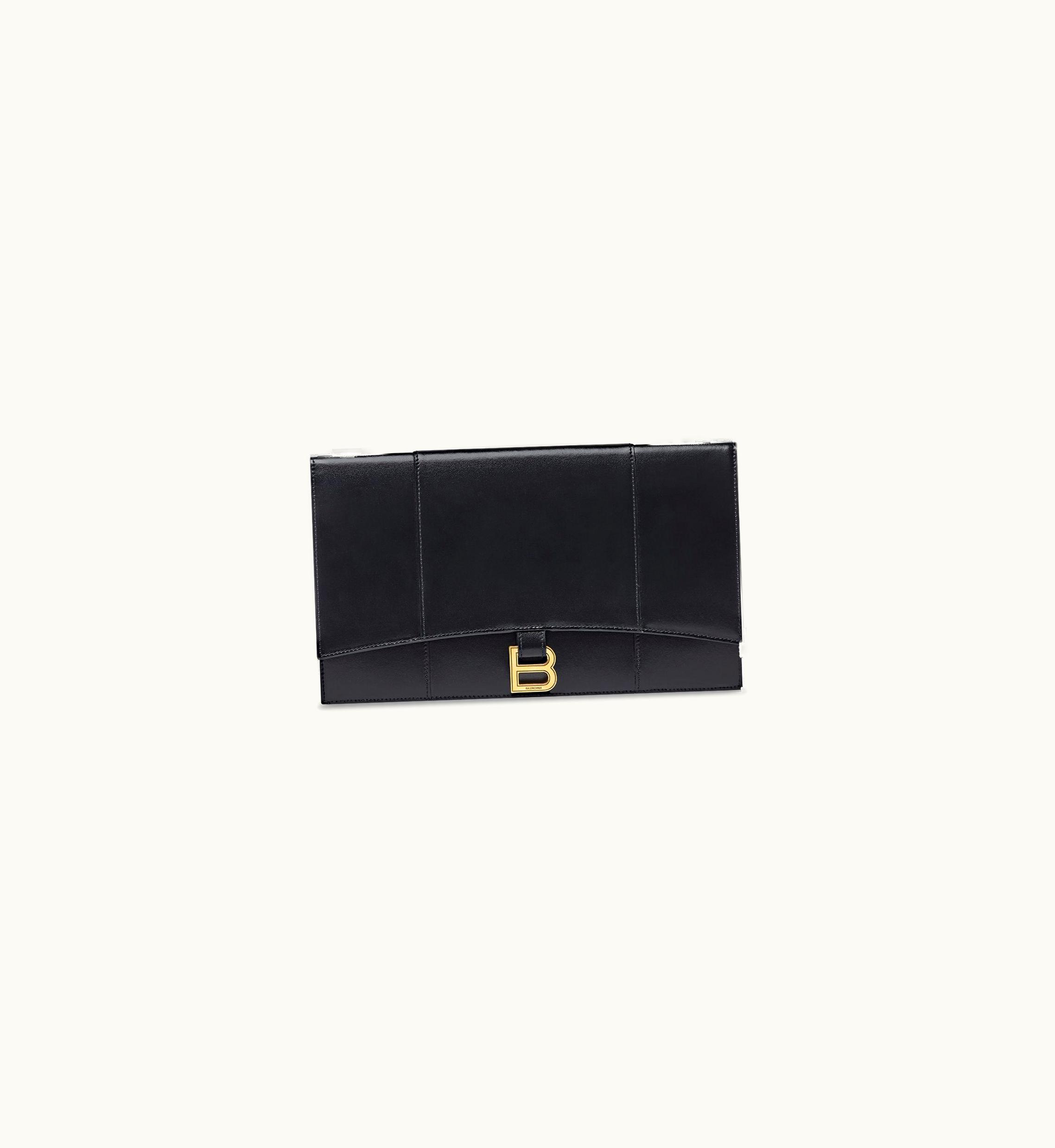 Balenciaga Balenciaga Women's Hourglass Flat Pouch With Flap Box In Black