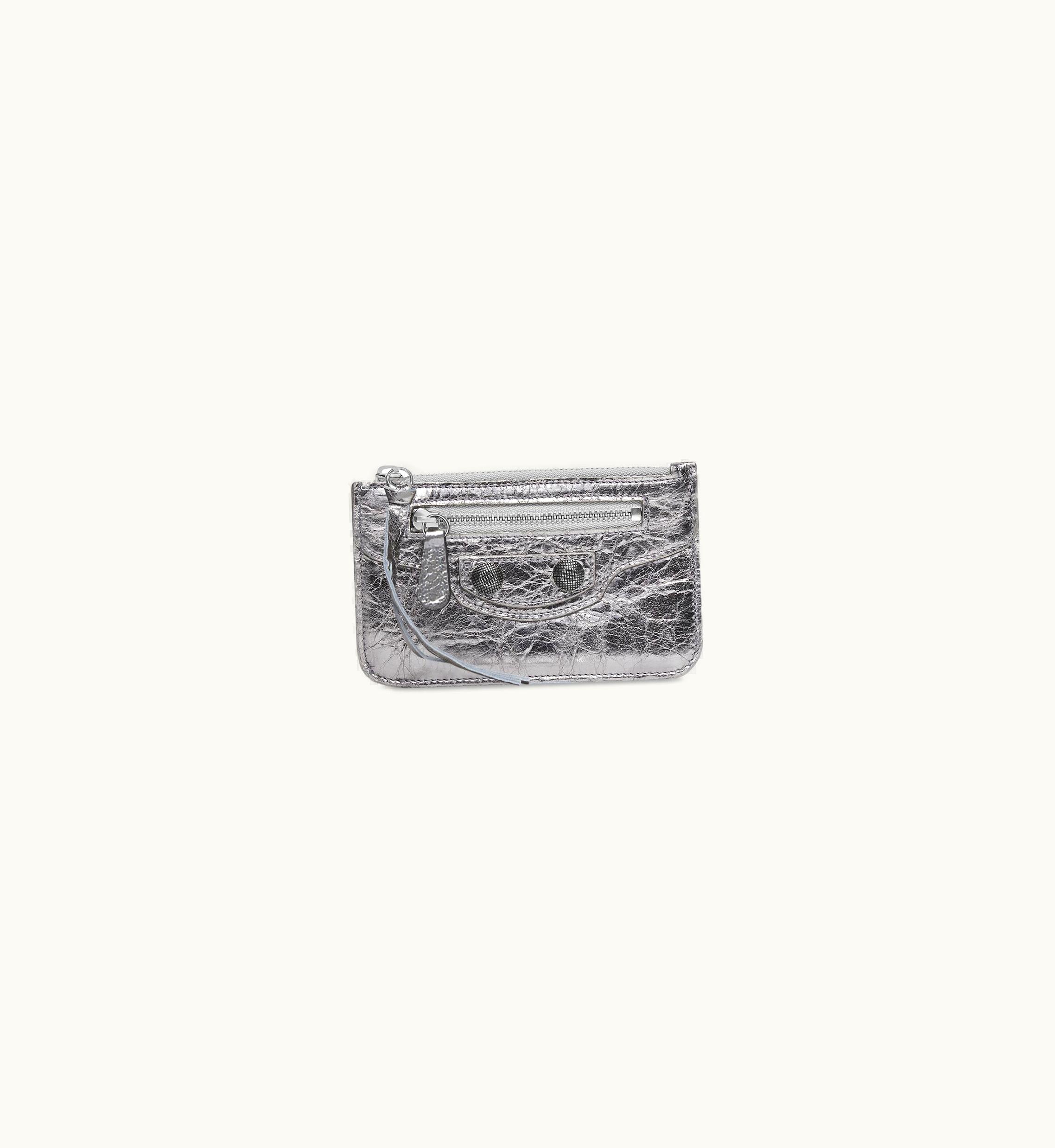 Balenciaga Balenciaga Women's Le Cagole Long Coin And Card Holder Metallized In Silver