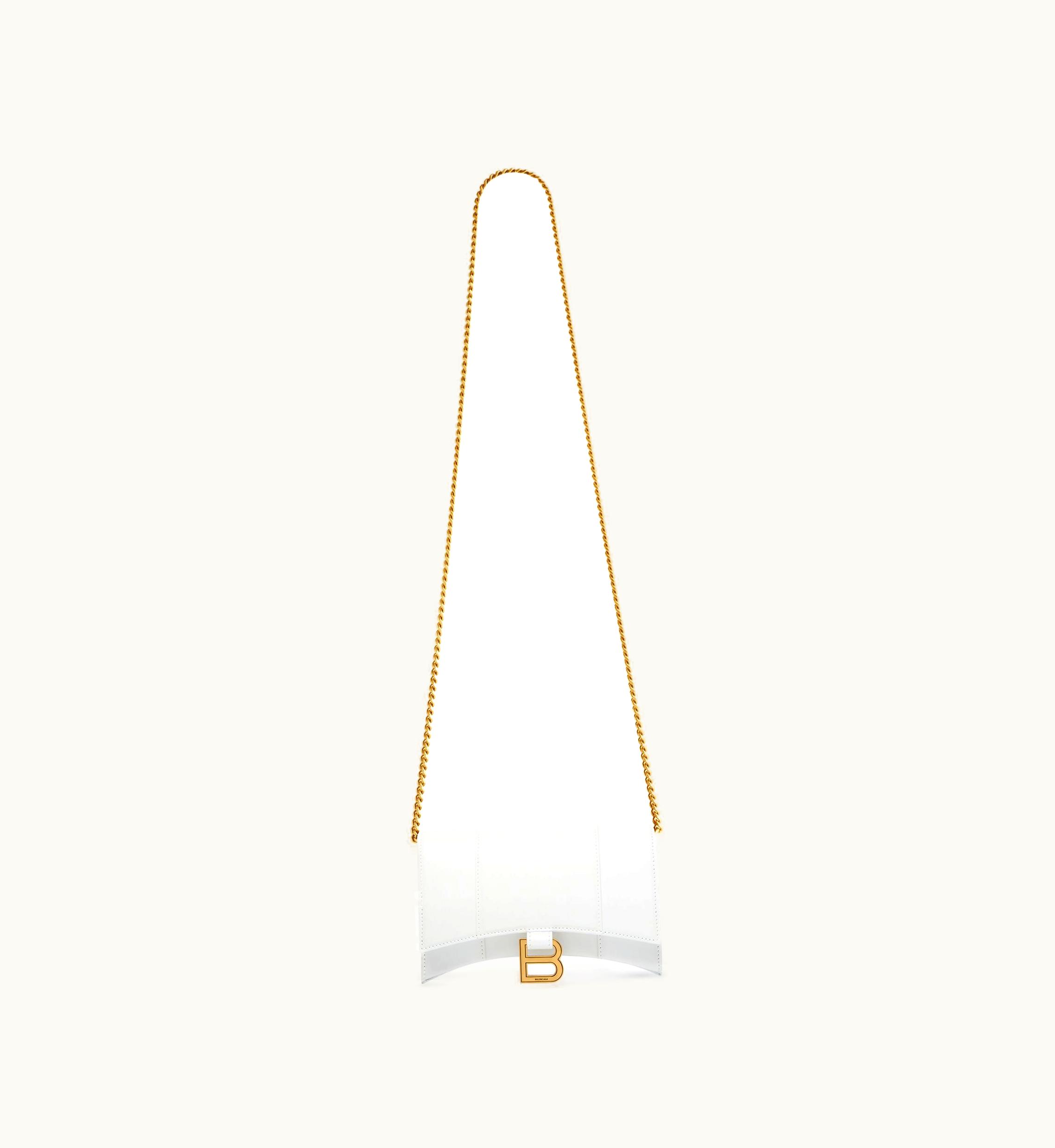 Balenciaga Balenciaga Women's Hourglass Wallet On Chain Box In White