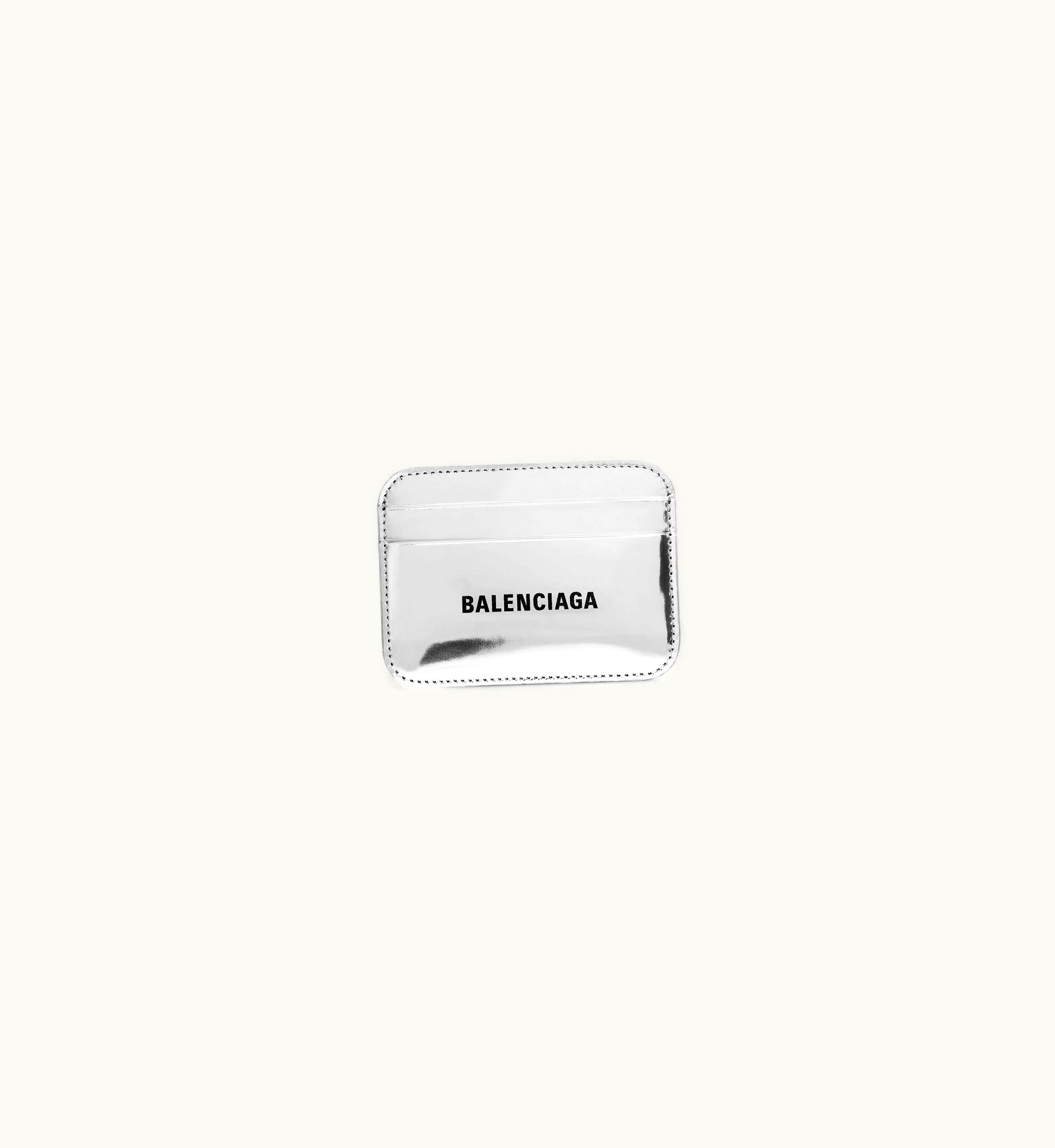 Balenciaga Balenciaga Women's Cash Card Holder Mirror Effect In Silver