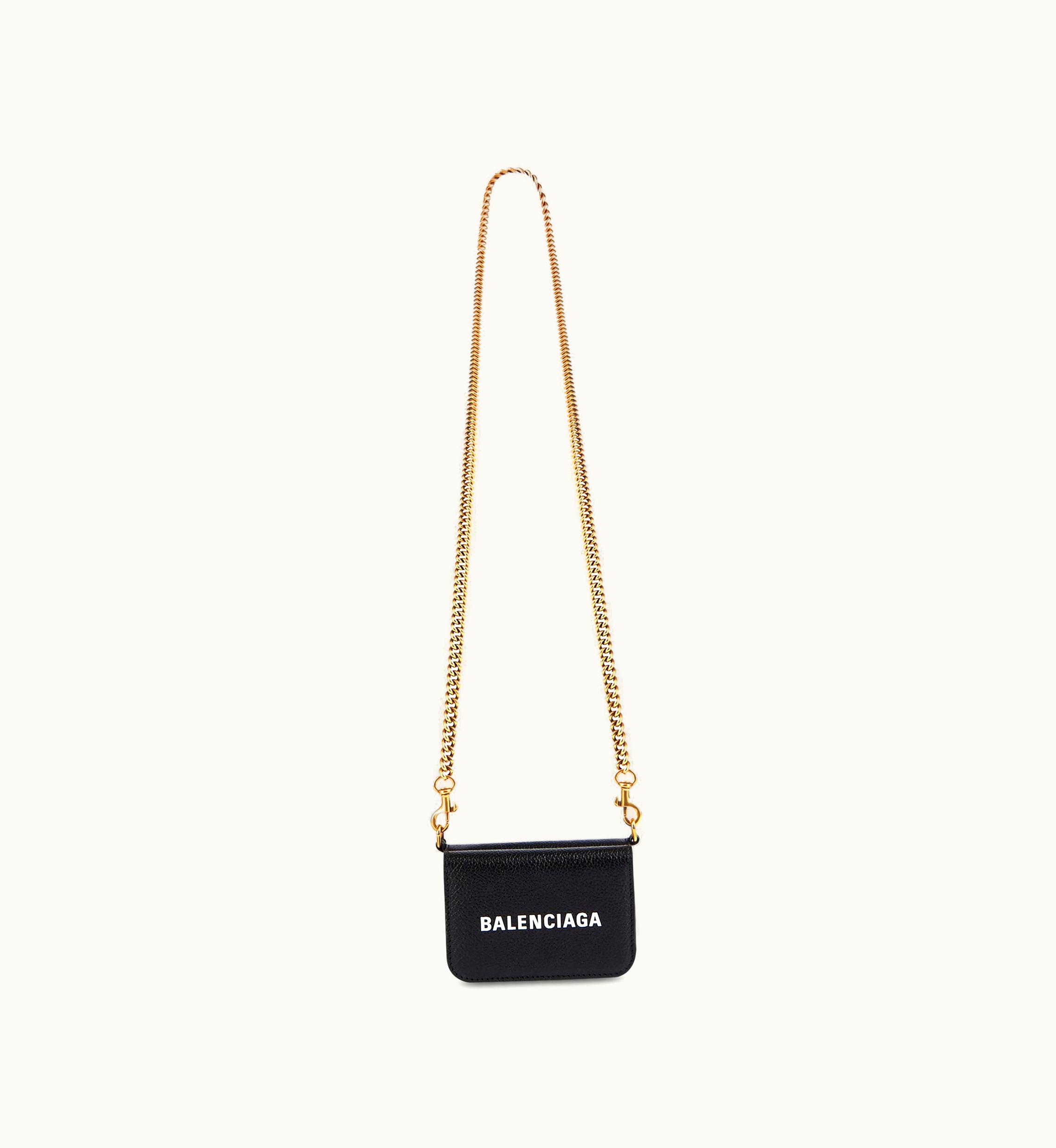 Balenciaga Balenciaga Women's Cash Mini Wallet On Chain In Black / White