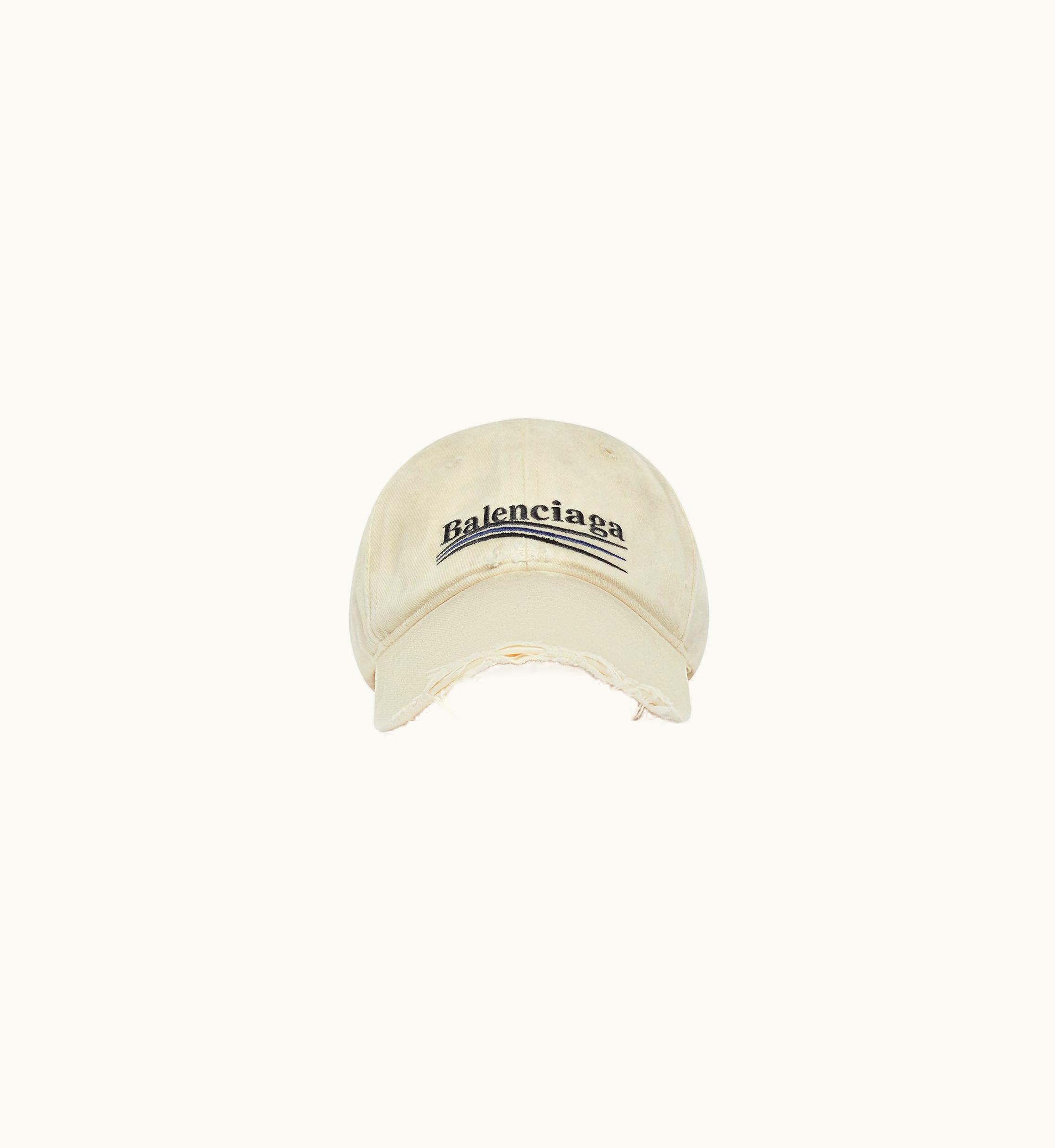 Balenciaga Balenciaga Women's Political Campaign Destroyed Cap In Beige