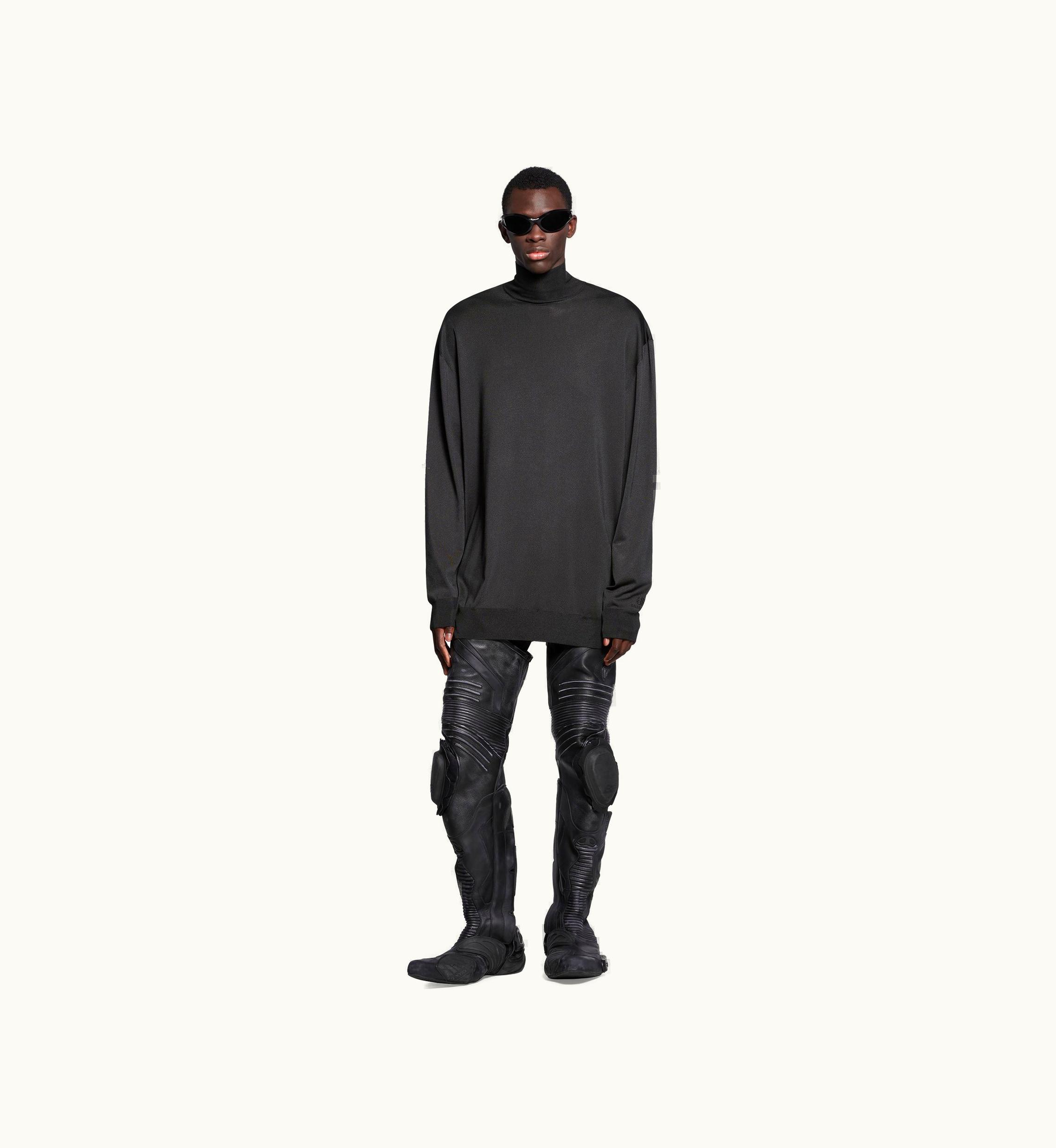 Balenciaga Men's BB Balenciaga Oversized Turtleneck Sweater In Black