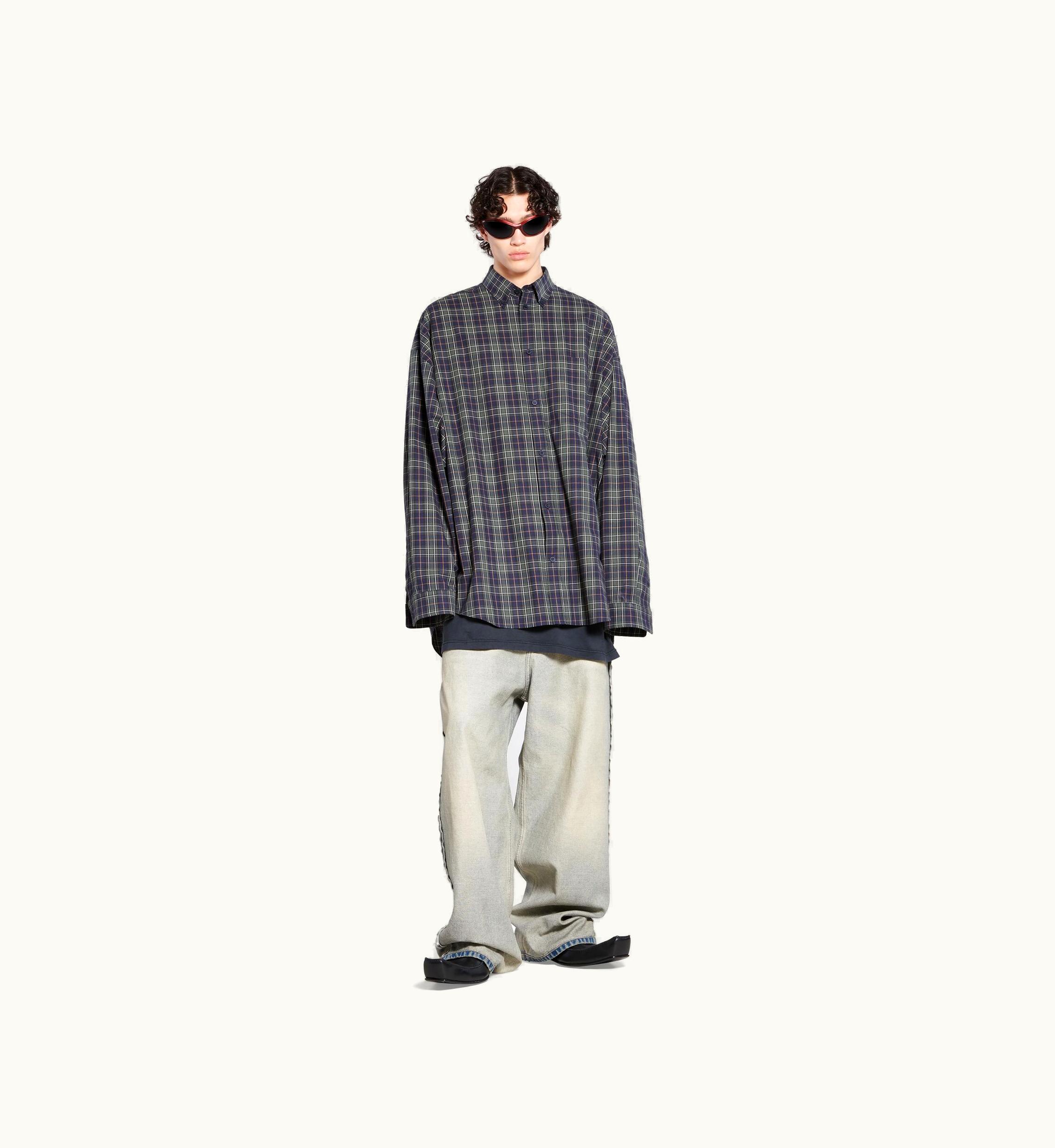 Balenciaga Men's Balenciaga Shirt Oversized In Dark Blue