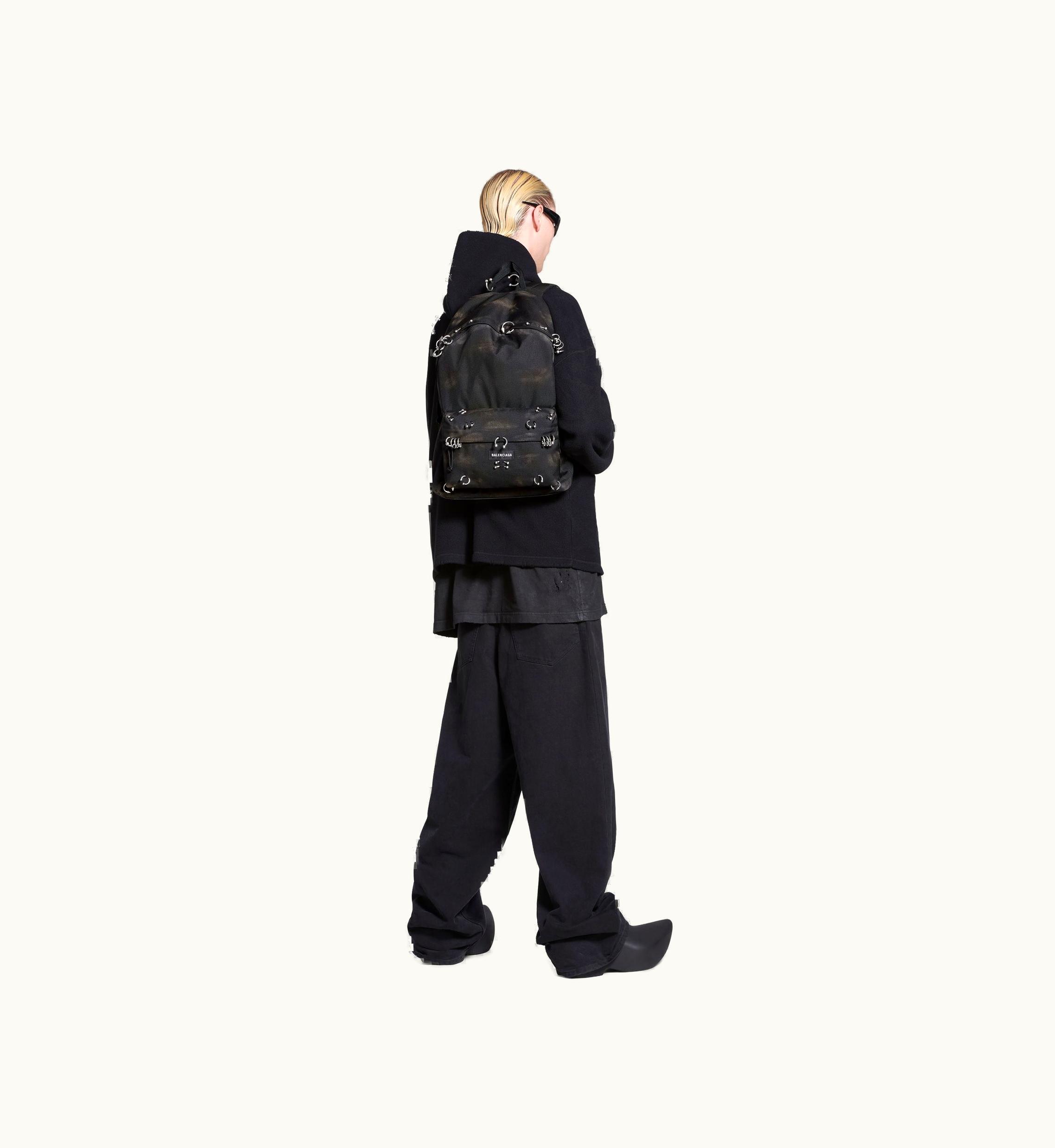 Balenciaga Balenciaga Men's Explorer Backpack With Piercings In Black