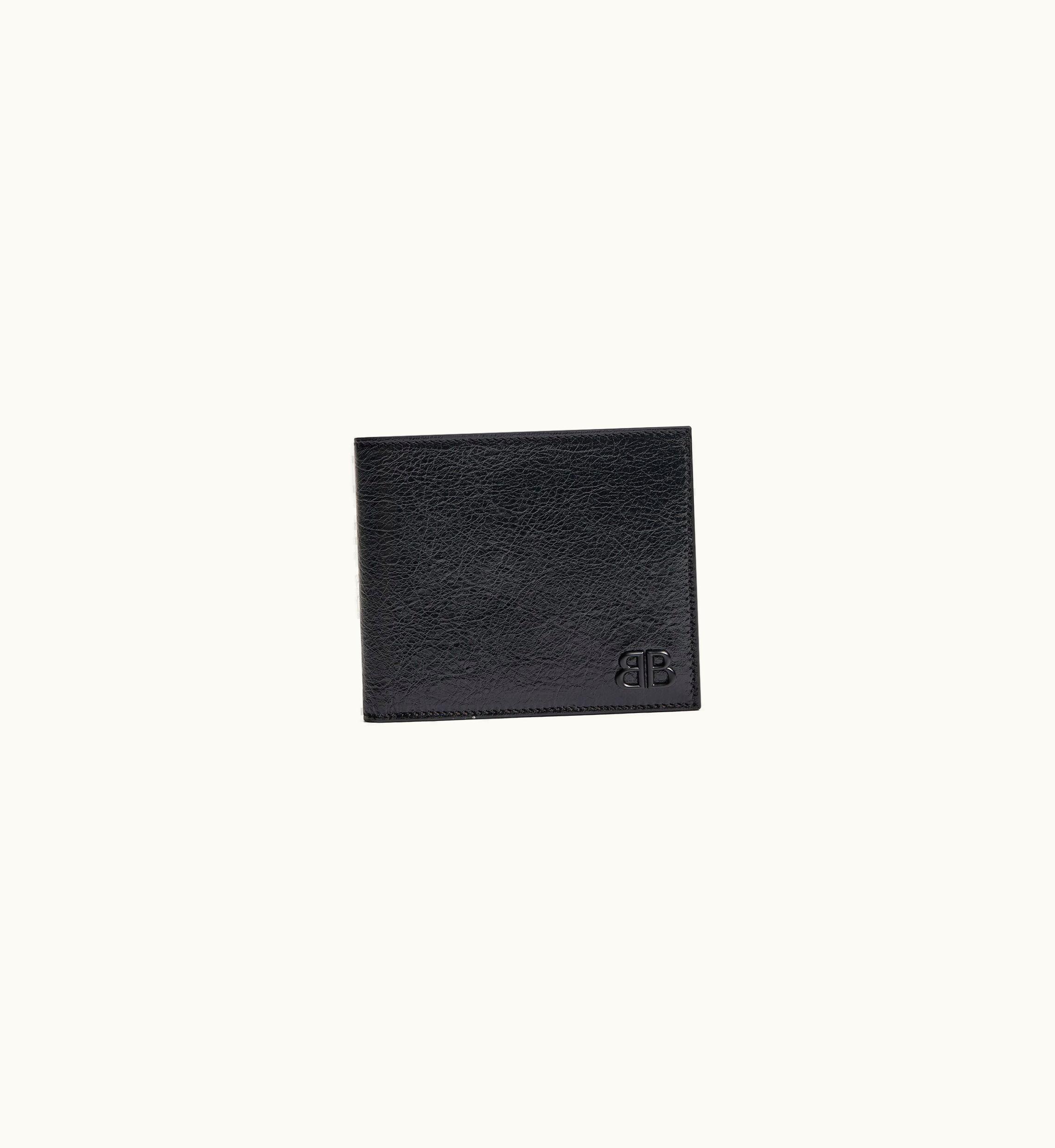 Balenciaga Balenciaga Men's Monaco Square Folded Wallet In Black BLACK