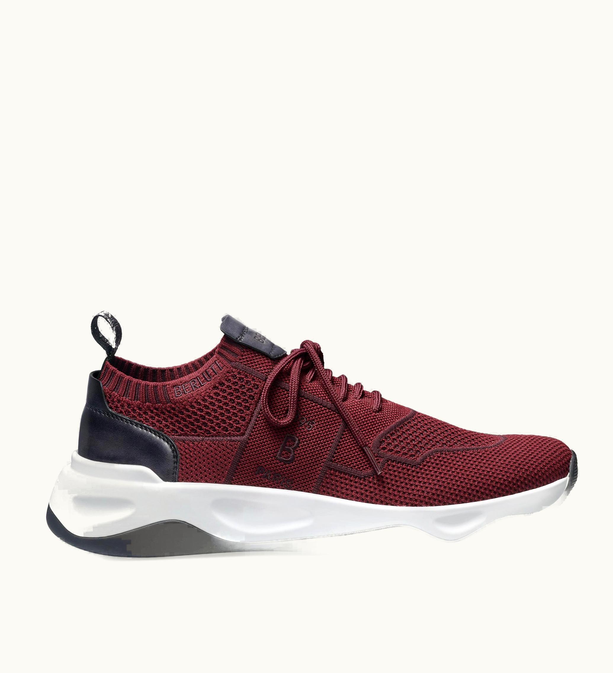 Berluti Berluti Shadow Knit And Leather Sneaker Saint Emilion Tri