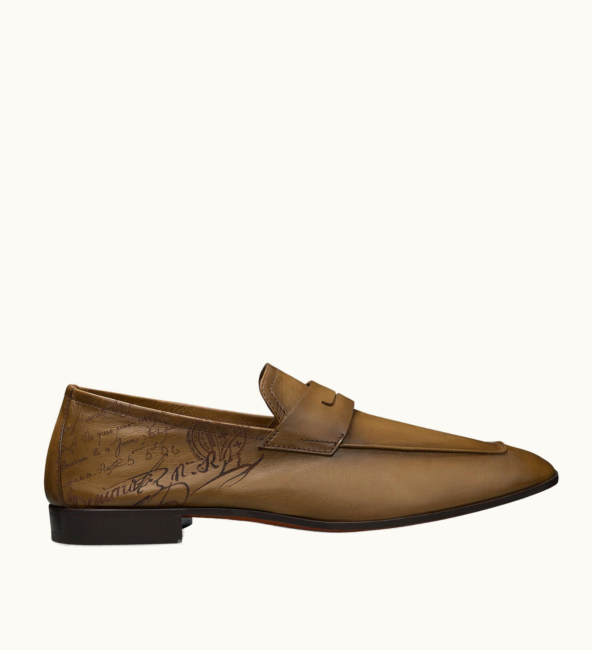 Berluti Berluti Lorenzo Scritto Kangaroo Leather Loafer Olive