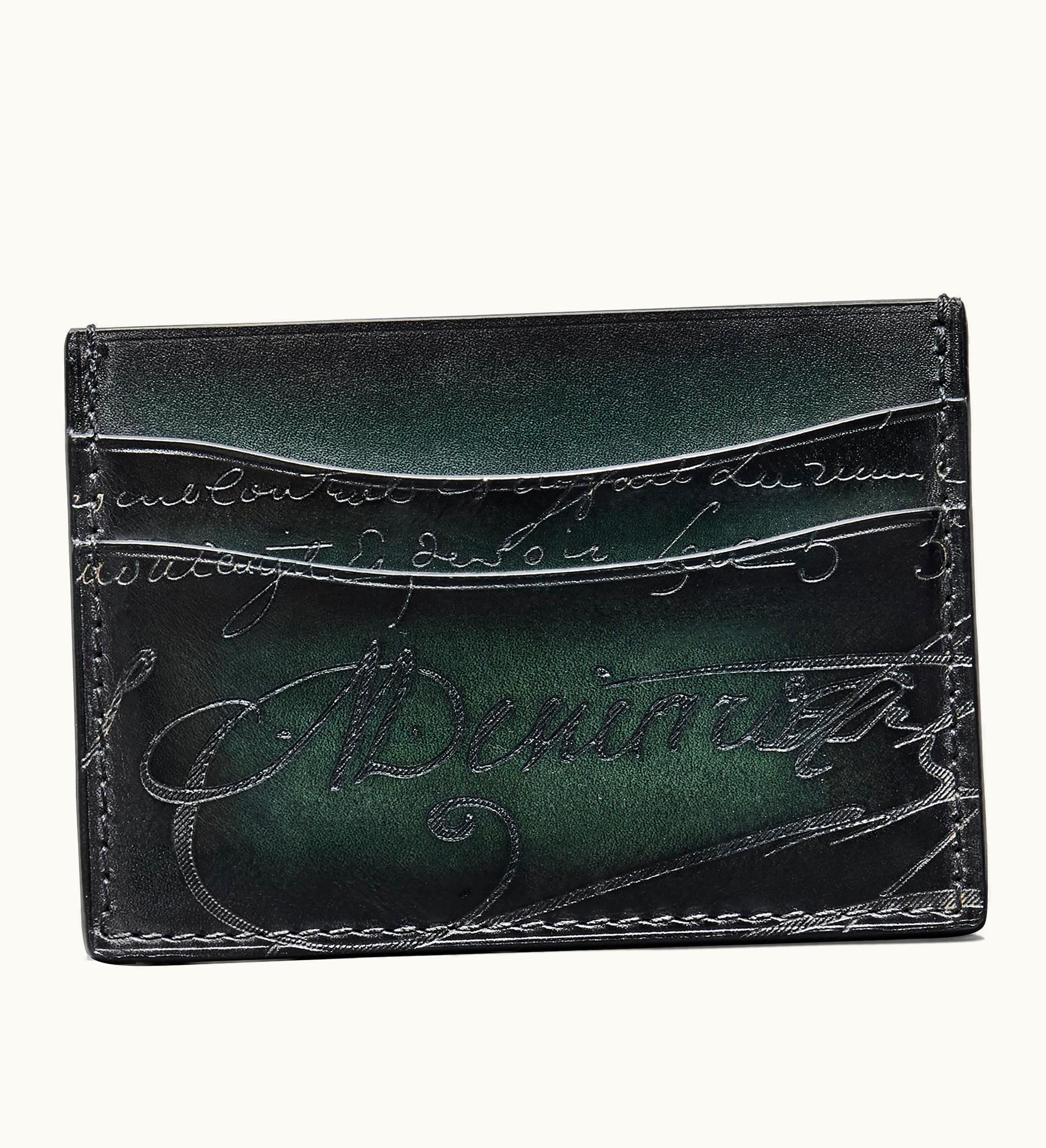Berluti Berluti Bambou Scritto Leather Card Holder Opuntia