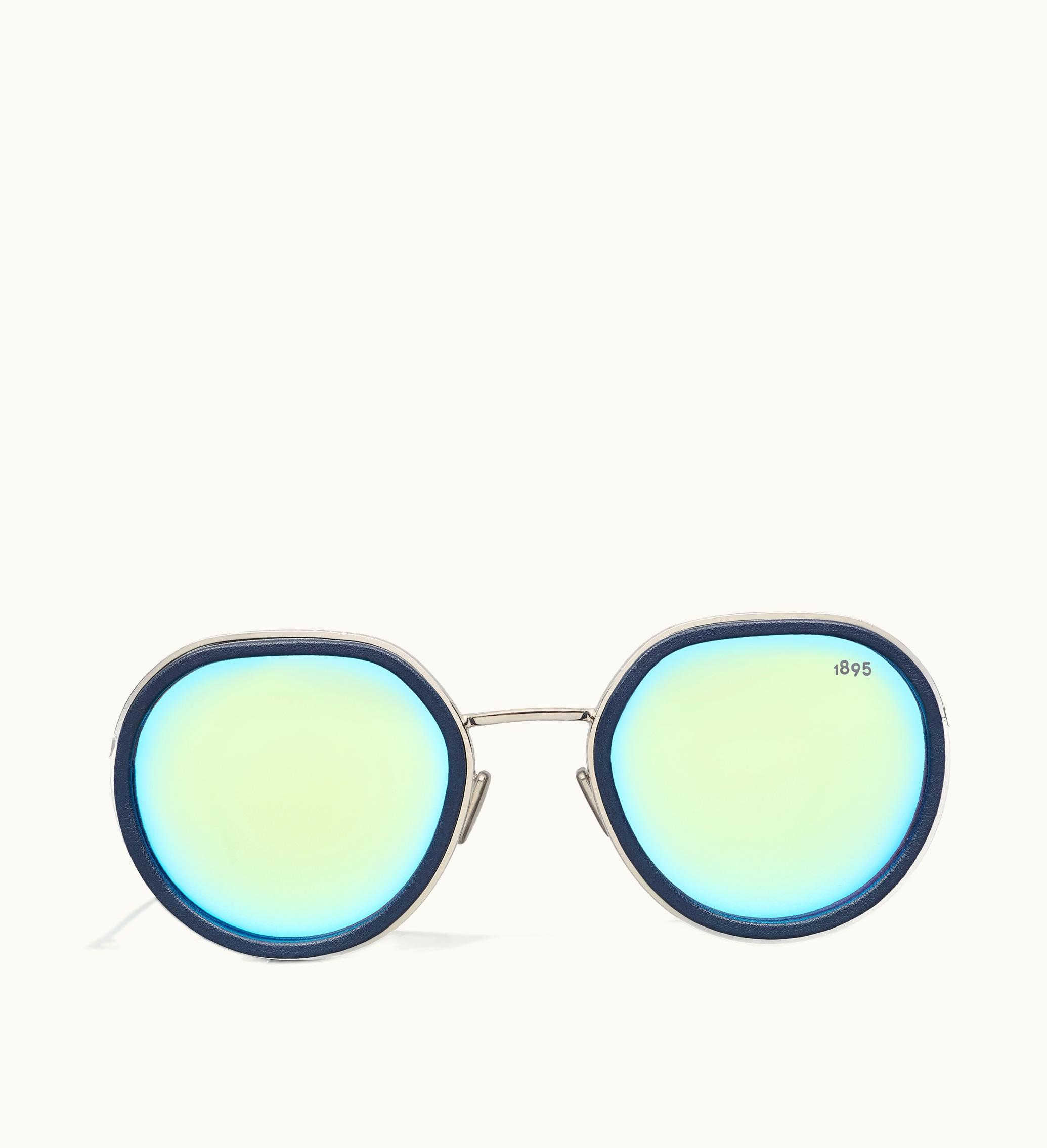 Berluti Berluti Centaury Metal And Leather Sunglasses Navy + Azure