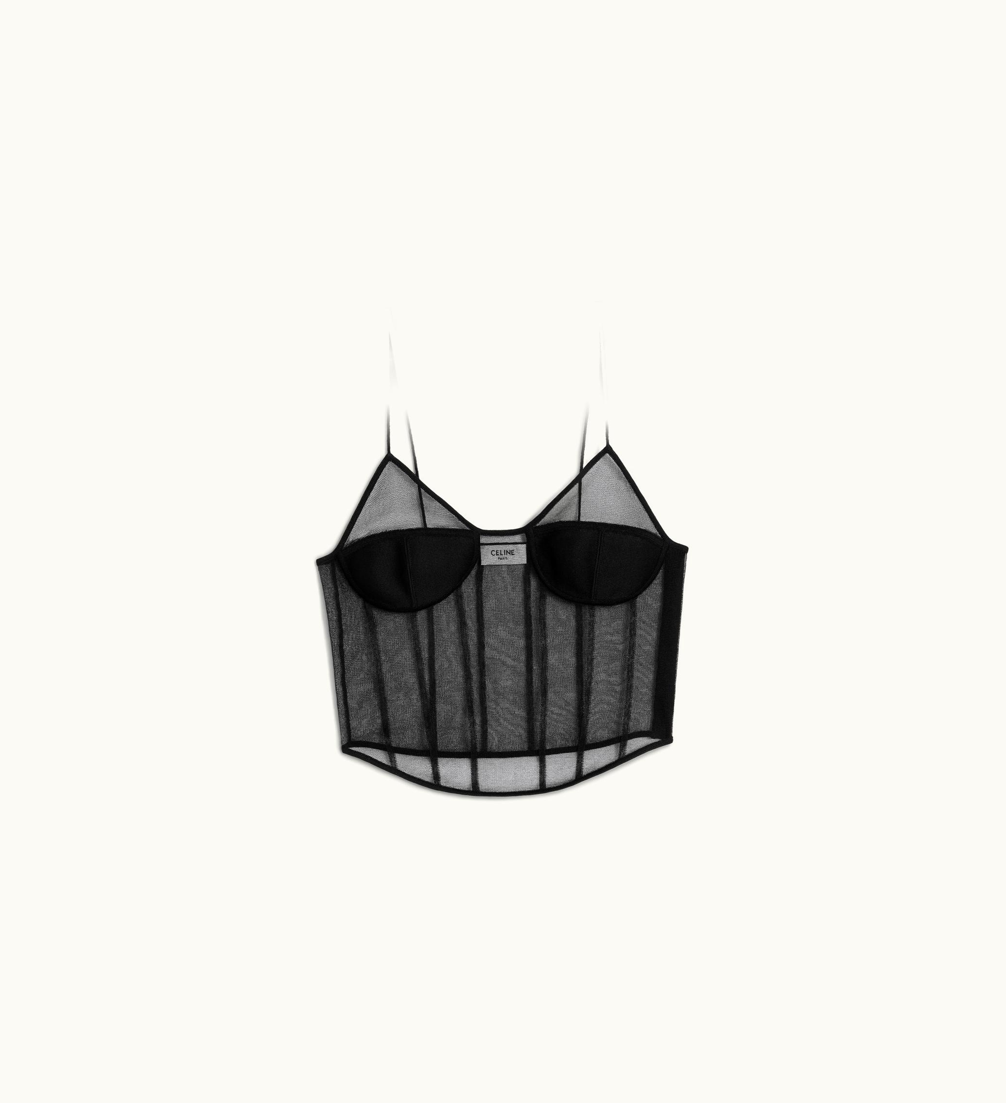 Celine Celine Corset Top In Silk Organza - Black