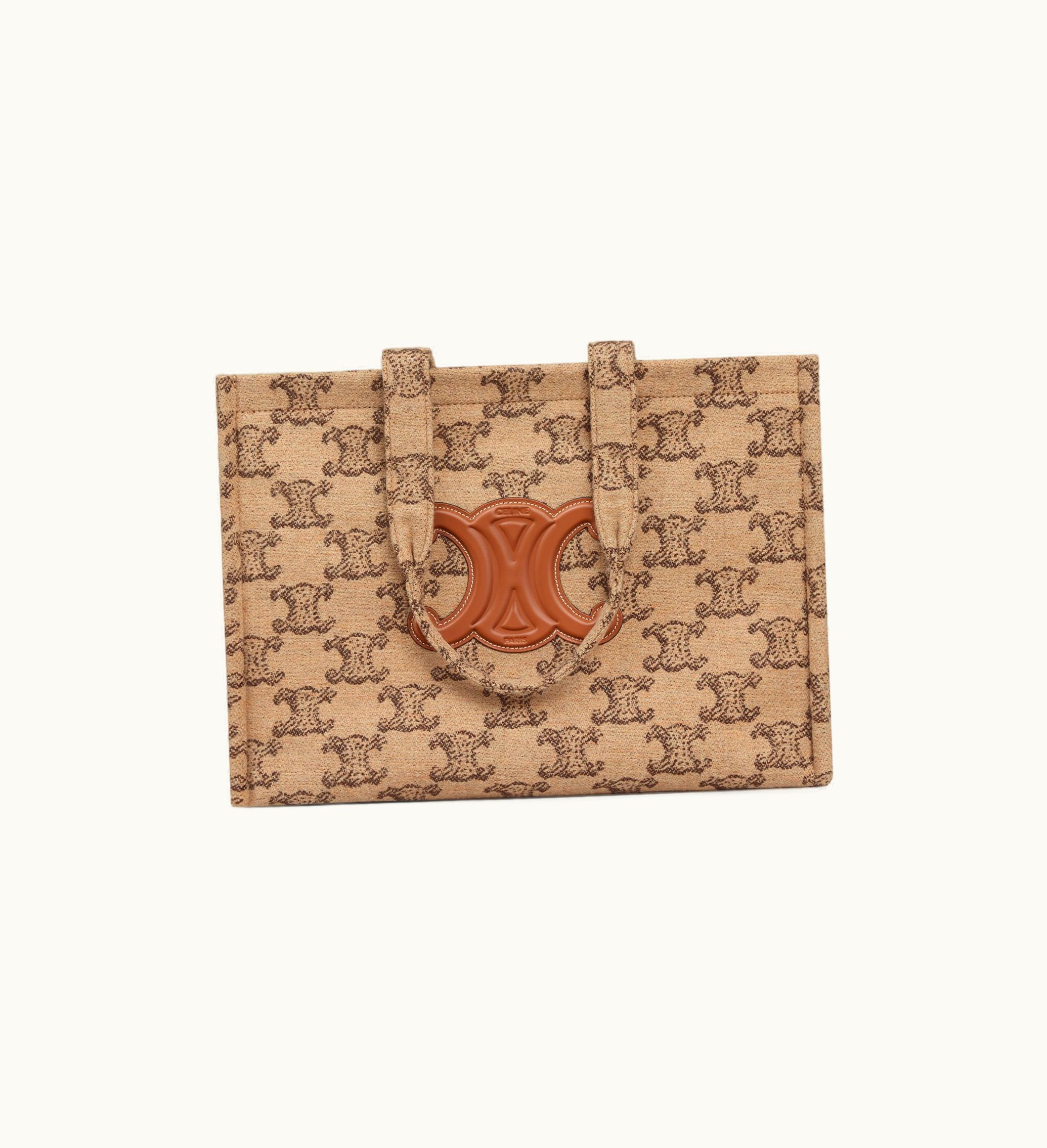 Celine Celine Large Cabas Thais In Textile With Triomphe - Camel