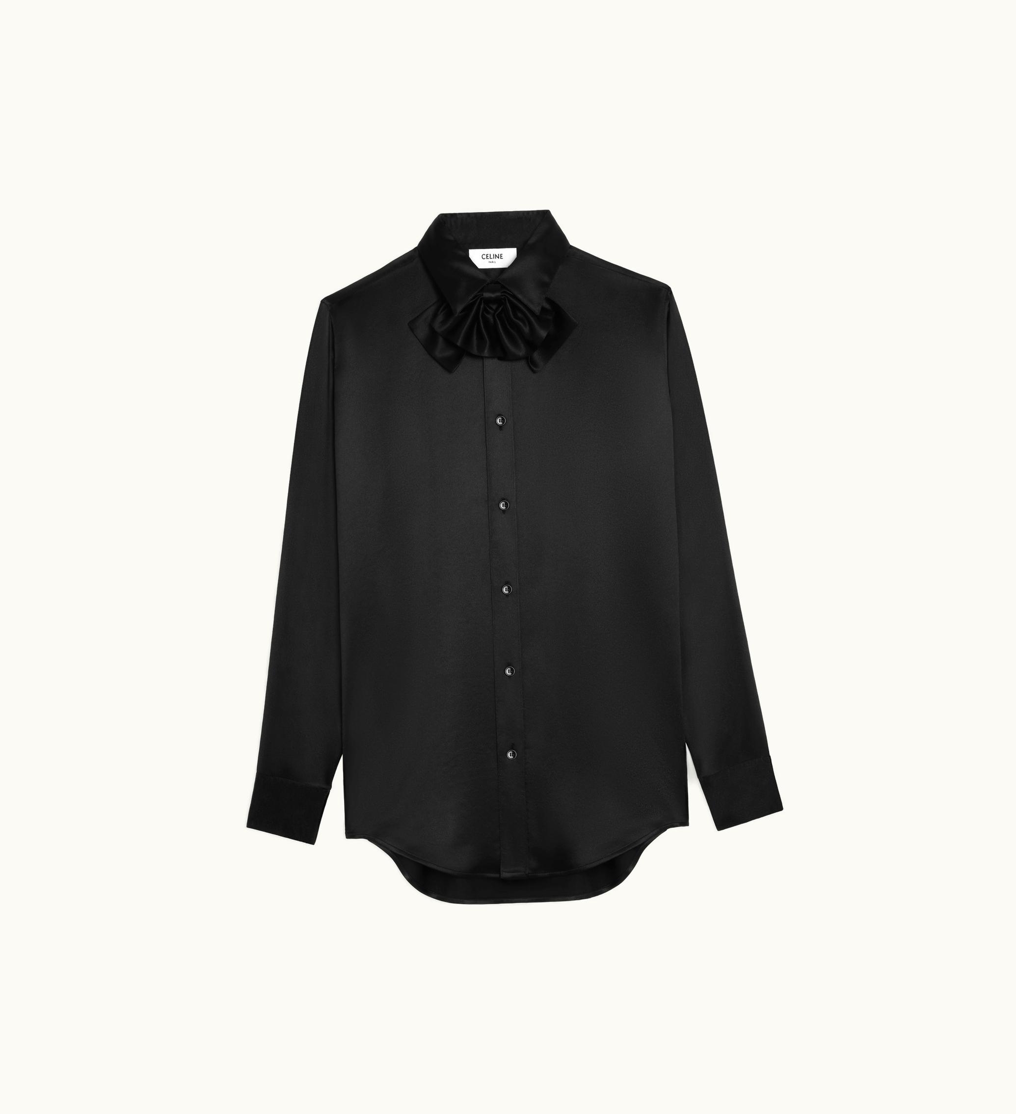 Celine Celine Romy Shirt In Silk Satin - Black