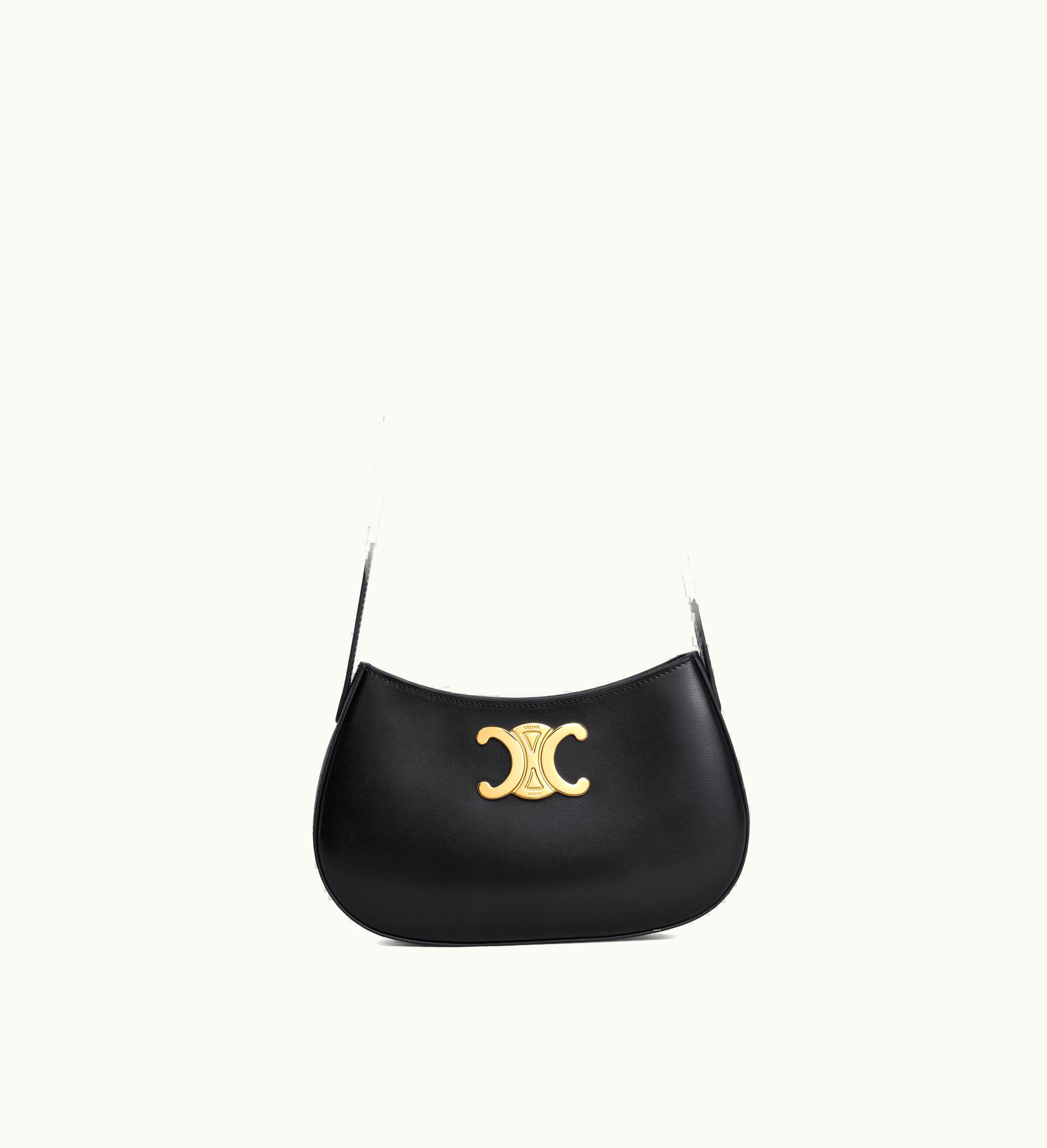 Celine Celine Medium Tilly Bag In Shiny Calfskin - Black
