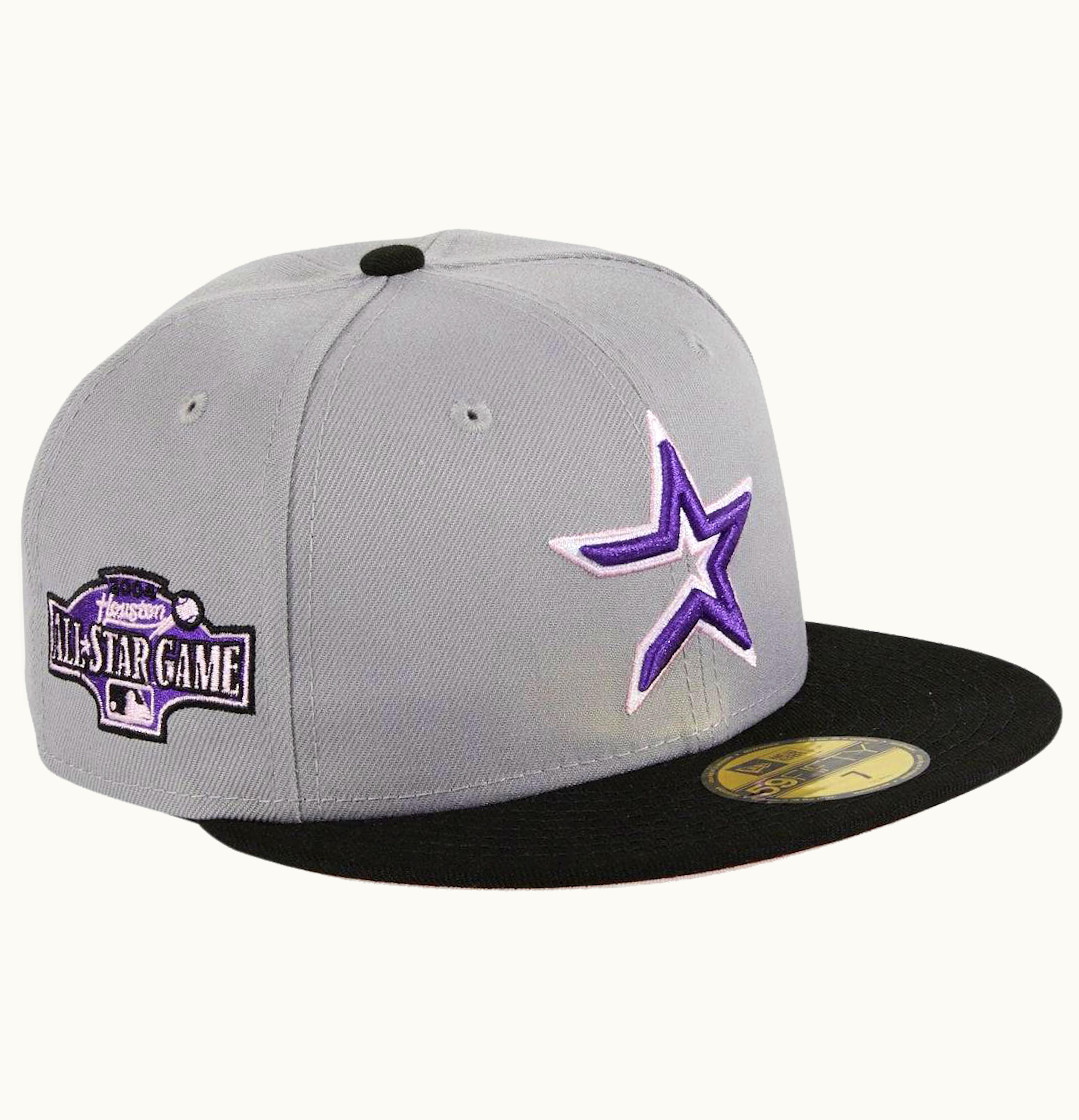 New Era New Era Houston Astros Fuji 2004 All Star Game Patch Hat Club Exclusive 59Fifty Fitted Hat Grey Black