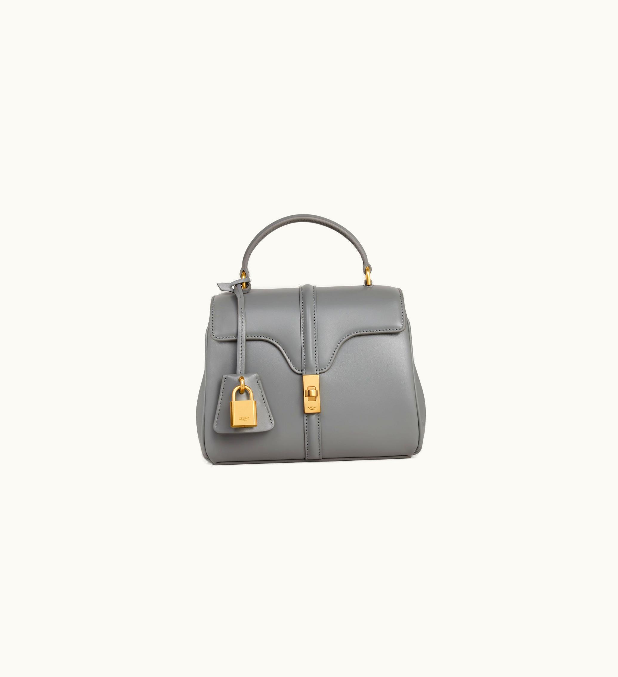 Celine Celine Mini 16 In Satinated Calfskin - Zinc