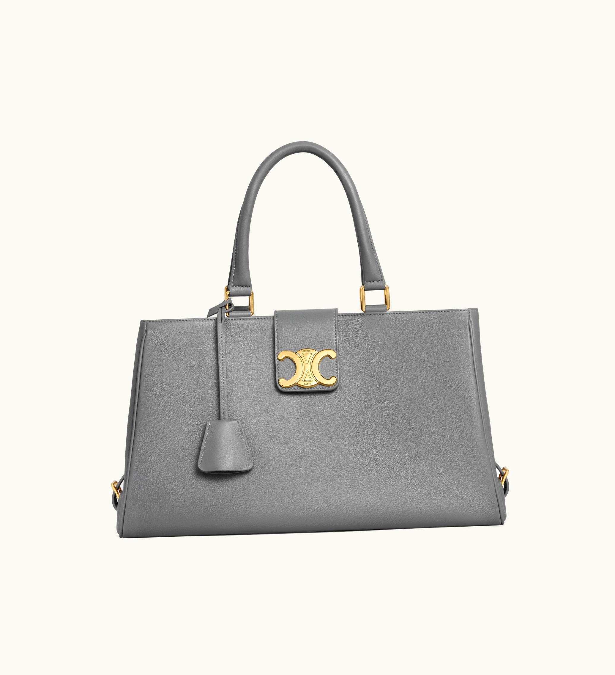 Celine Celine Medium Appoline Bag In Supple Calfskin - Zinc