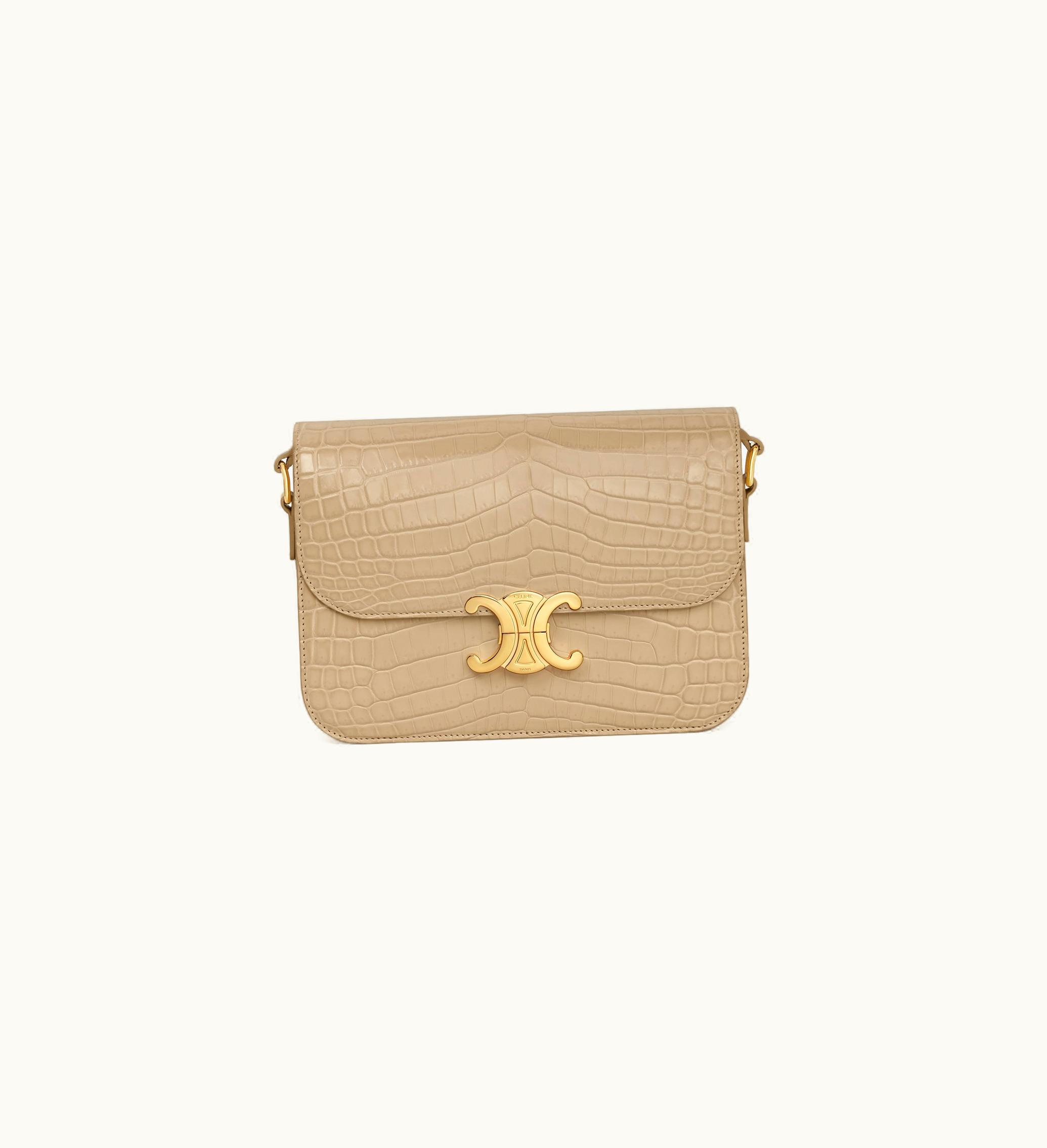 Celine Celine Classique Triomphe Bag In Niloticus Crocodile - Beige