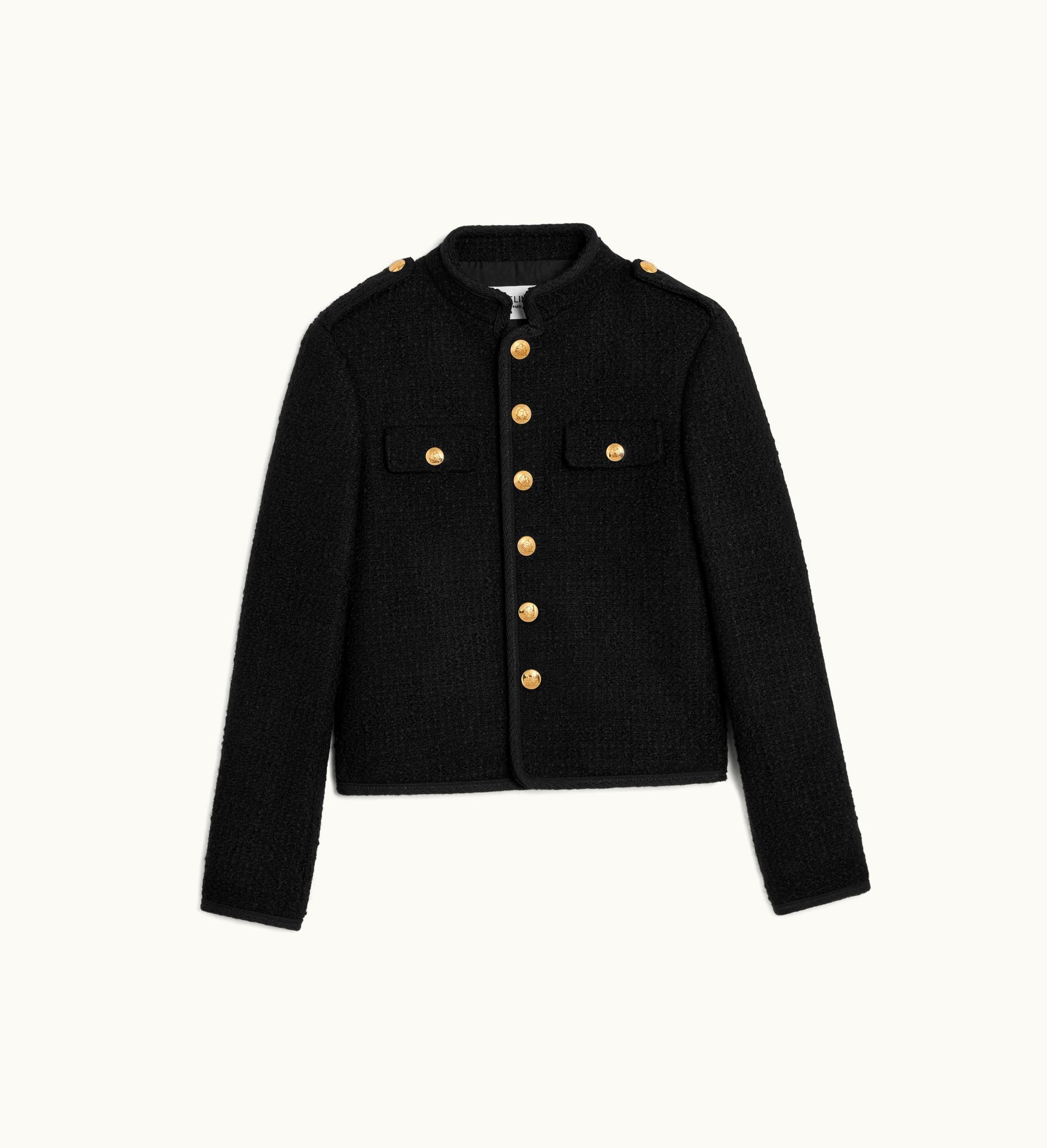 Celine Celine Military Jacket In Bouclé Tweed - Black