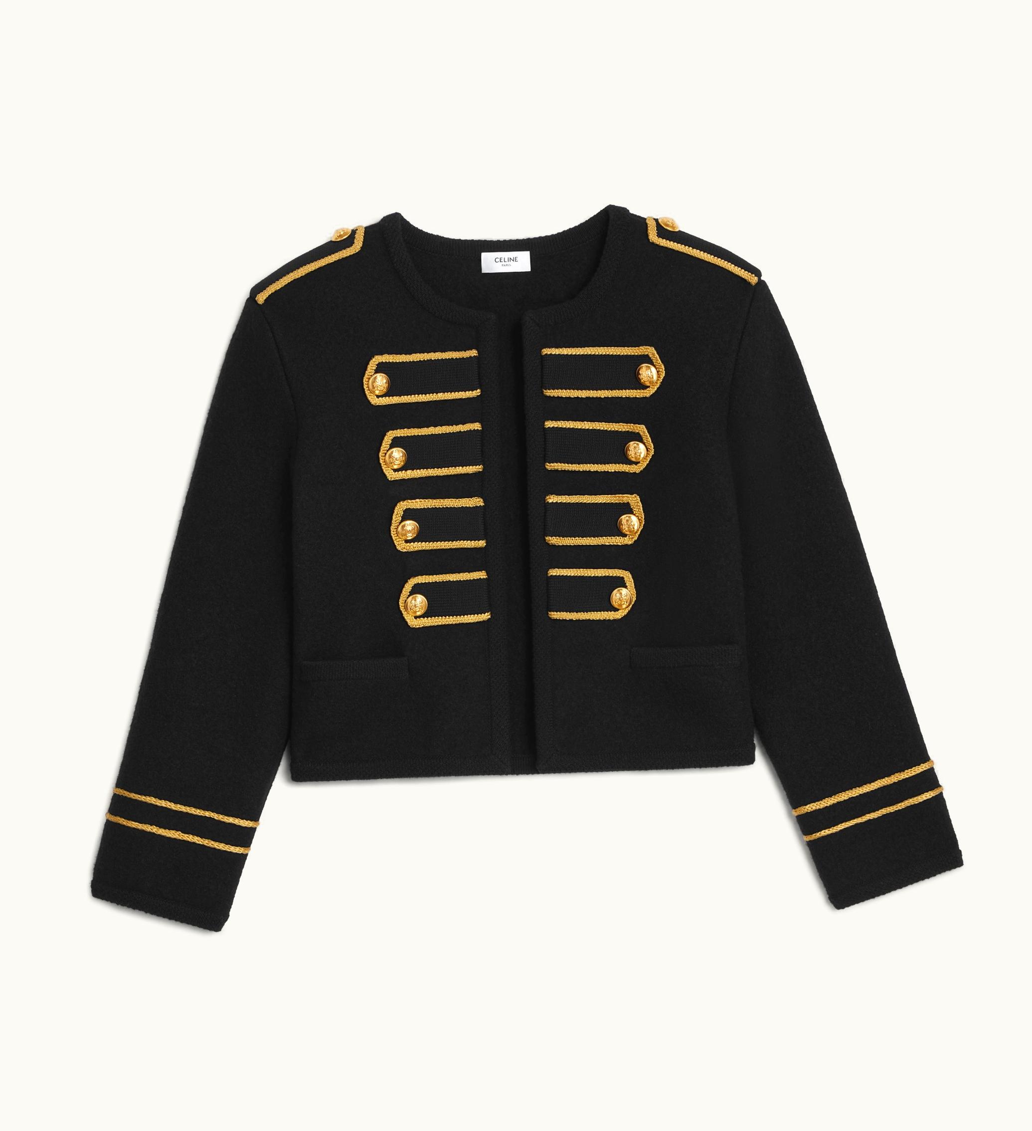 Celine Celine Military Cardigan Jacket In Wool - Black