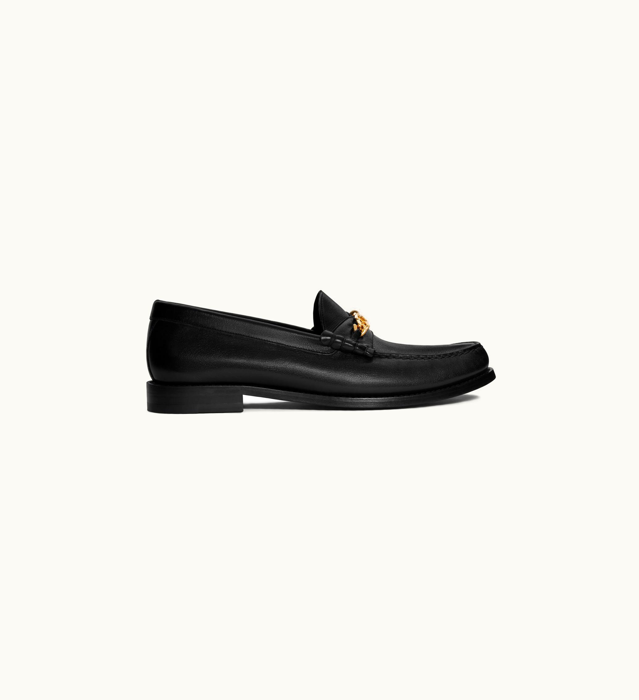 Celine Celine Luco Triomphe Chain Loafer In Calfskin - Black