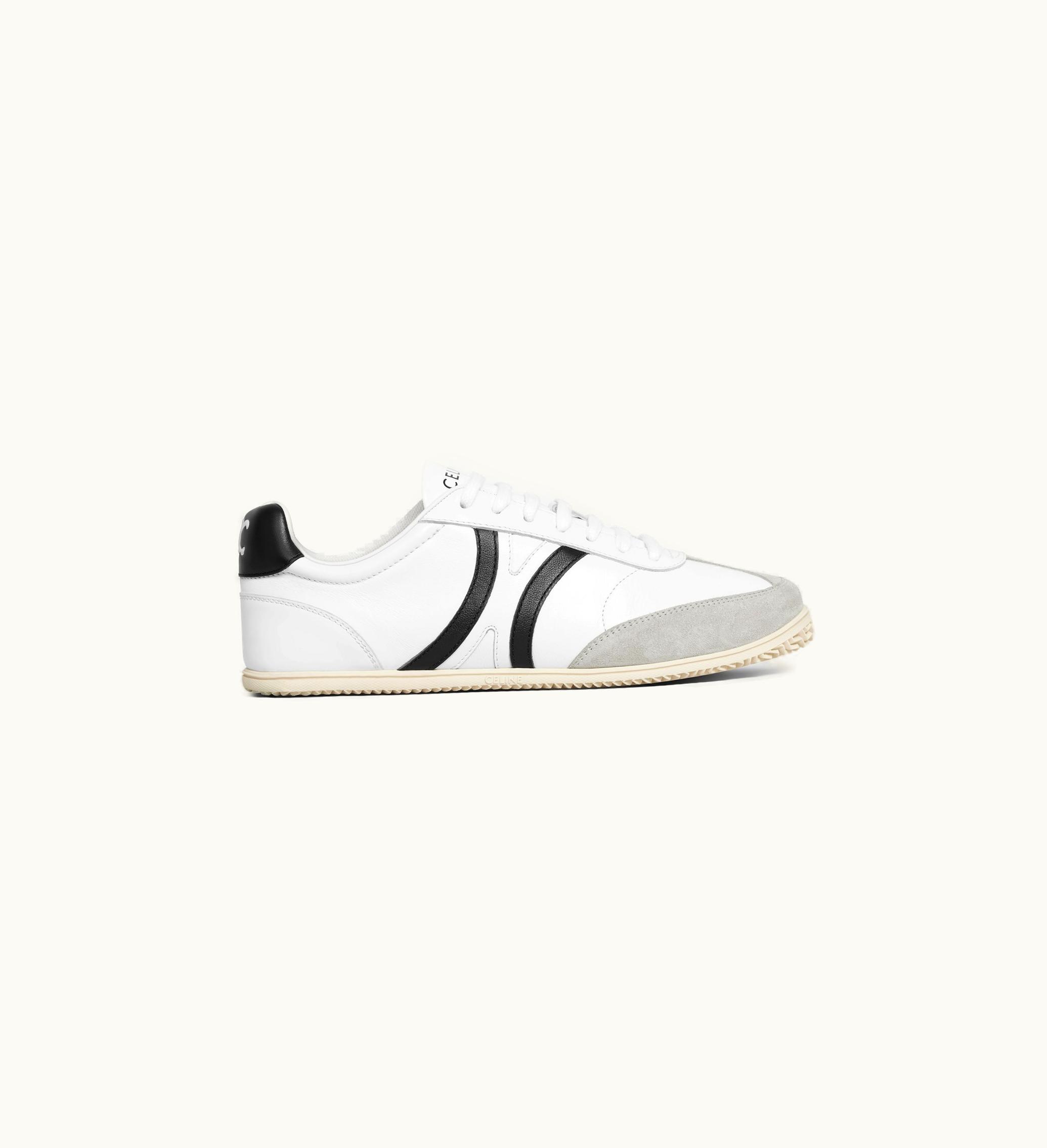 Celine Celine Jogger Low LACE-UP Sneaker In Calfskin & Suede Calfskin - Optic White / Grey / Black