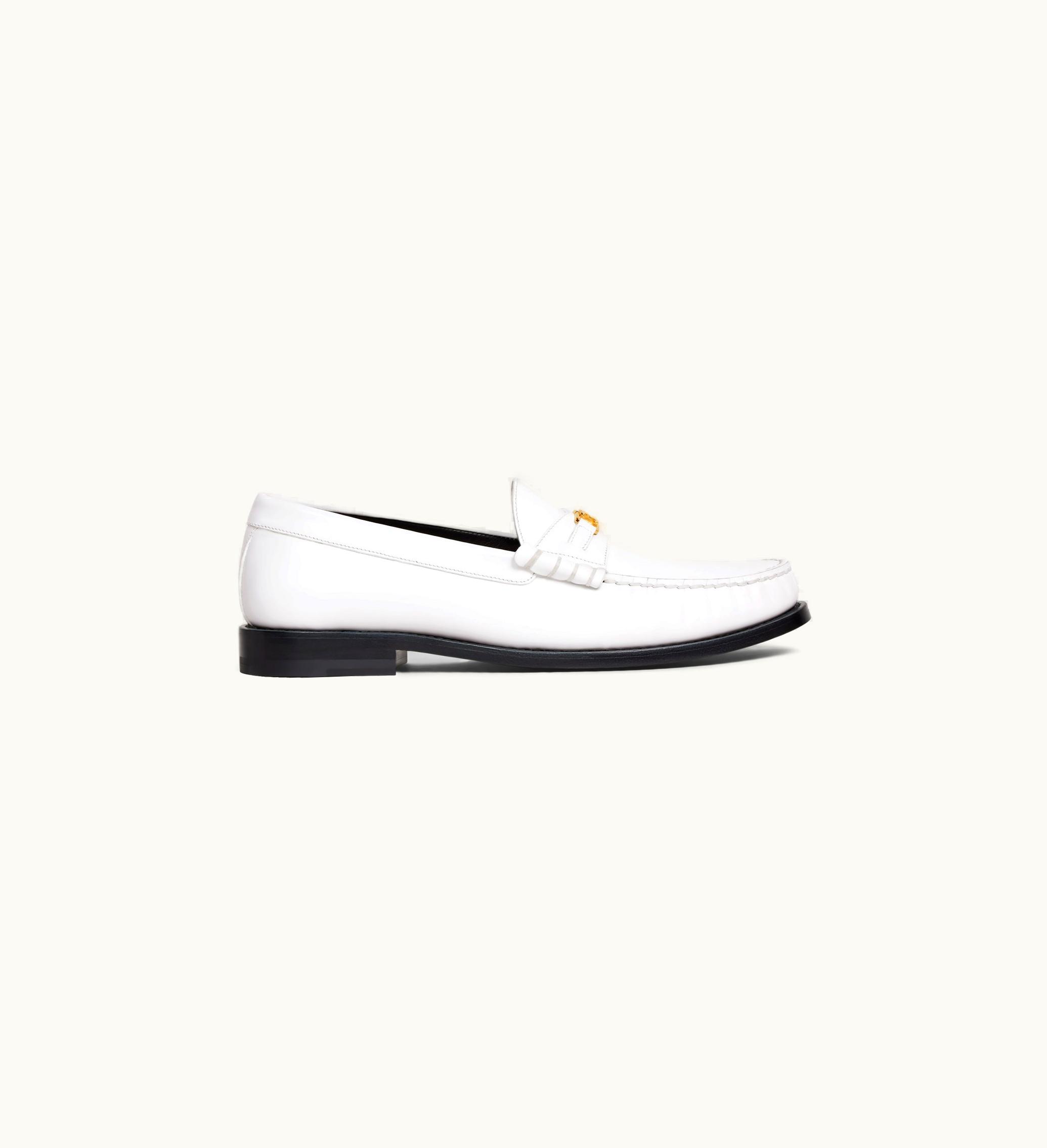 Celine Celine Luco Loafer In Polished Bullskin - White