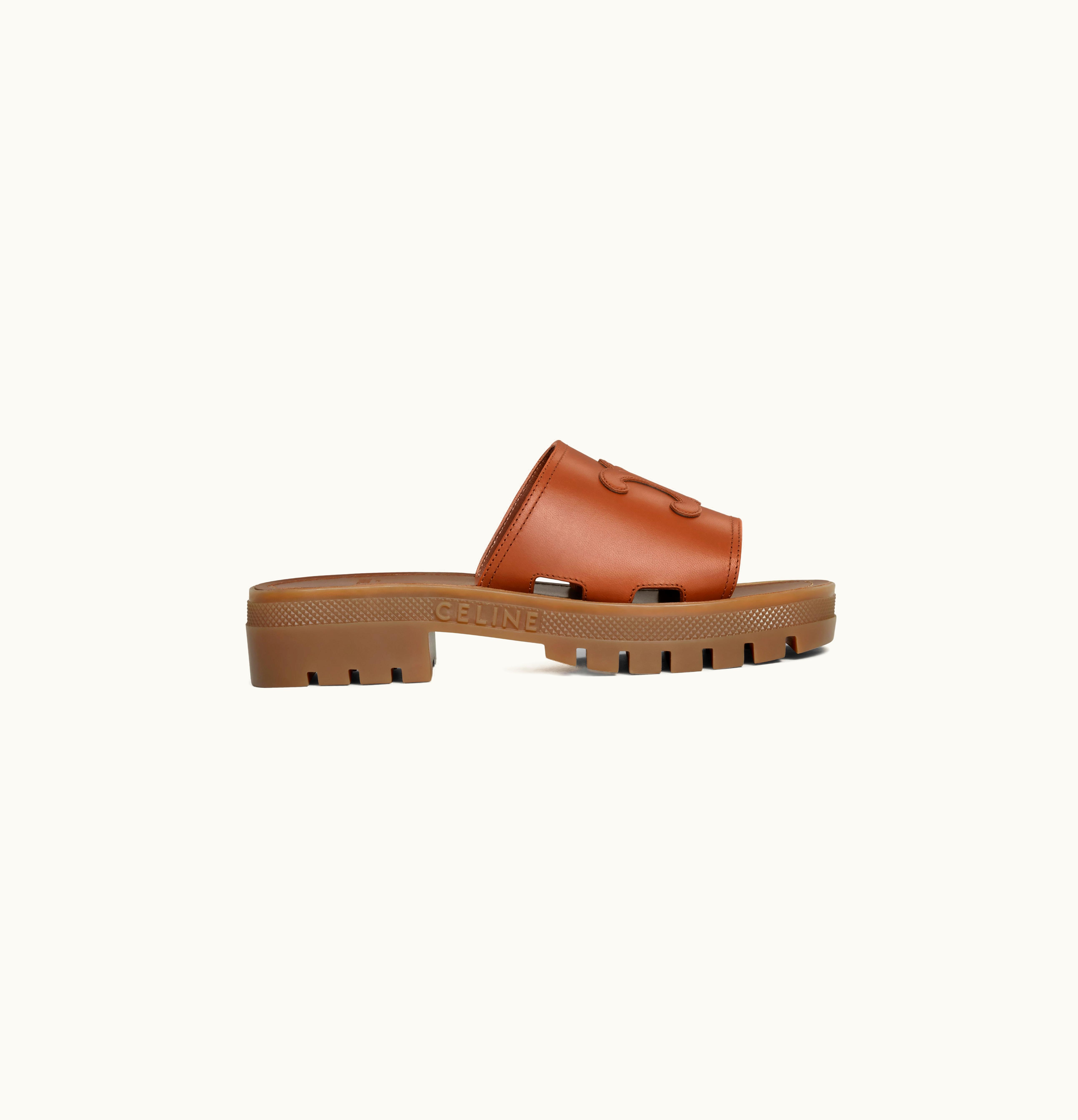 Celine Celine Clea Triomphe Slide In Calfskin - Vegetal Tanning - Tan
