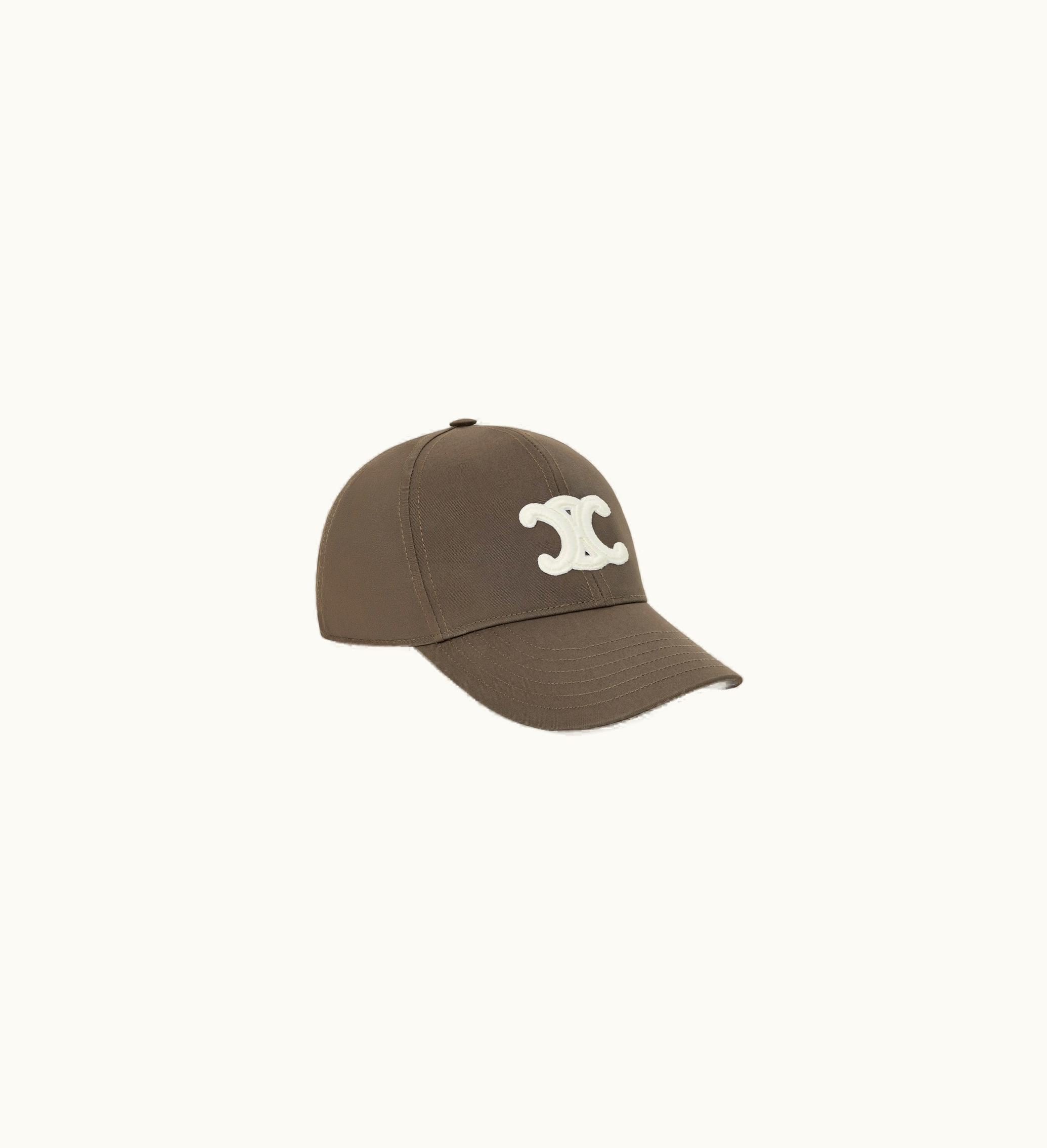 Celine Celine Triomphe Baseball Cap In Cotton - Dark Taupe