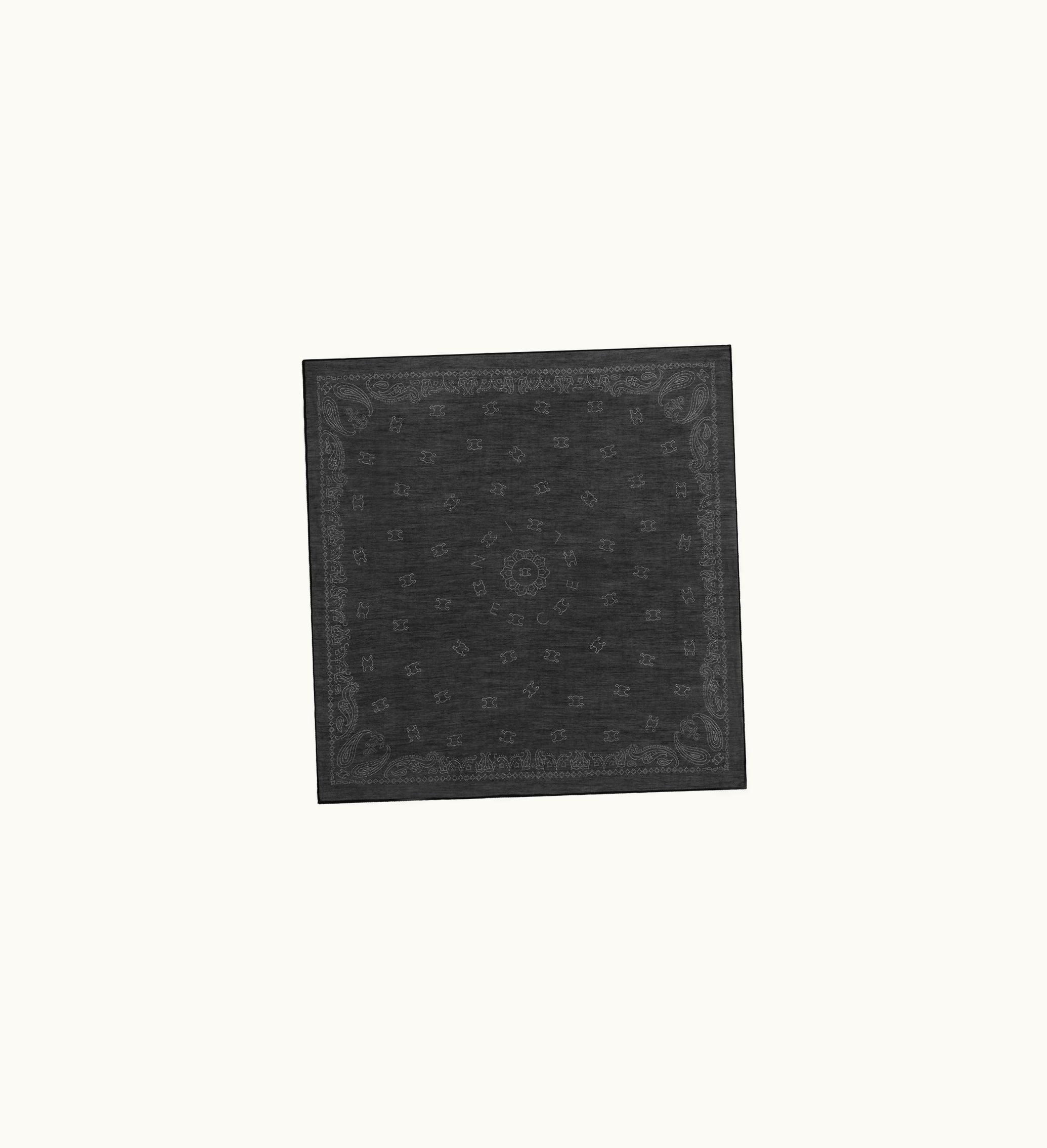 Celine Celine Bandana In Cotton And Silk - Black / Off White