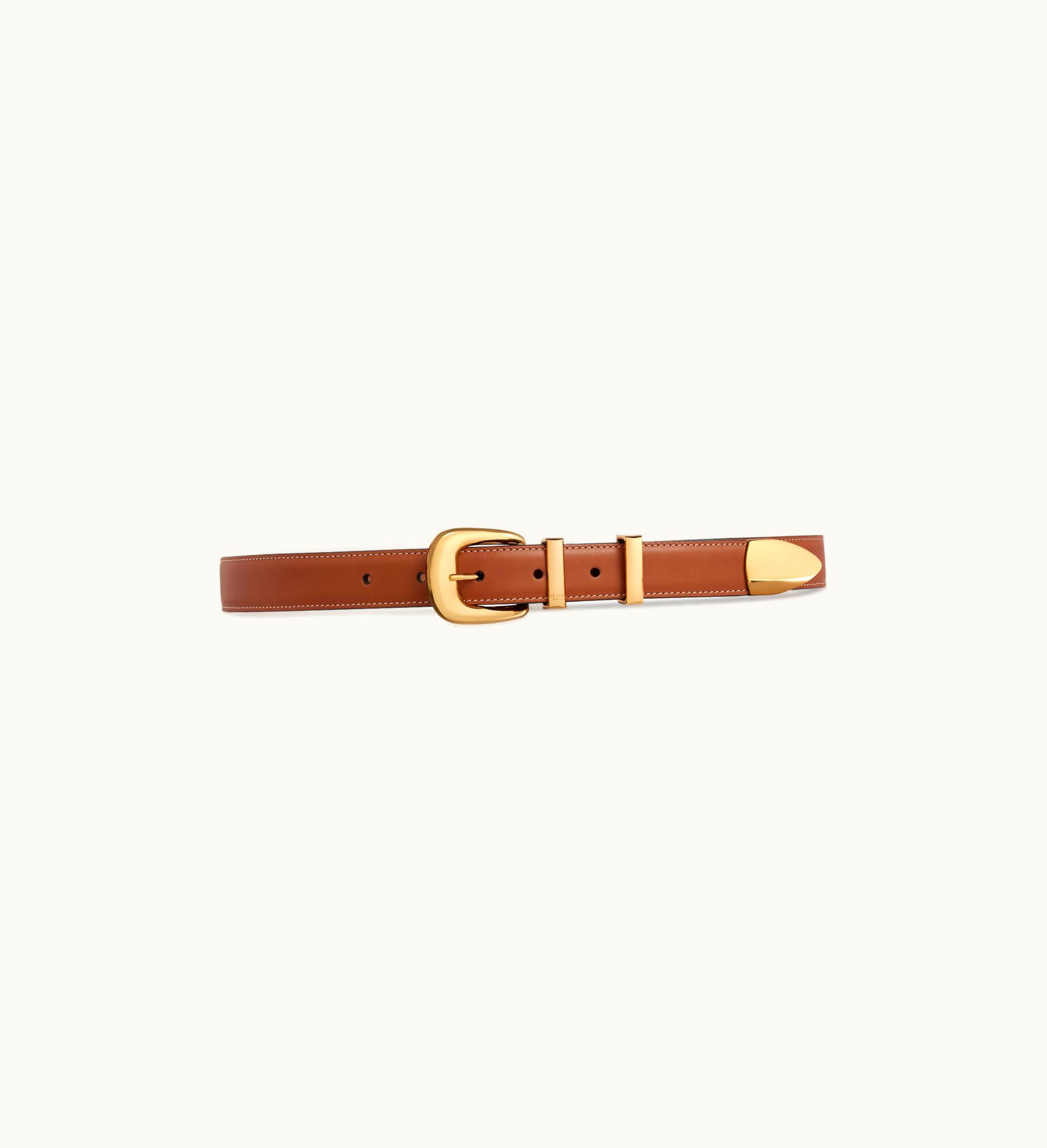 Celine Celine Medium Western Belt In Natural Calfskin - Tan