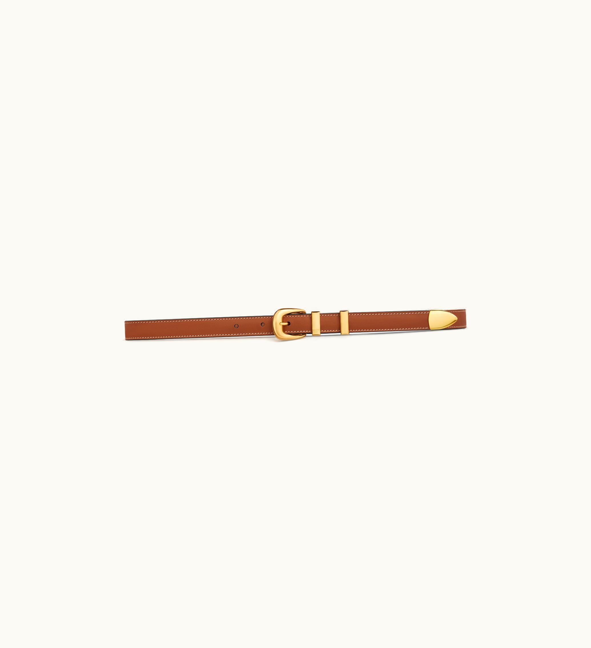 Celine Celine Small Western Belt In Natural Calfskin - Tan