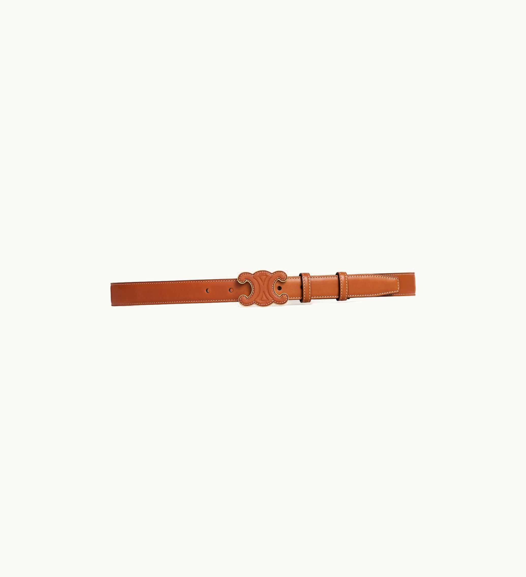 Celine Celine Medium Cuir Triomphe Belt In Natural Calfskin - Tan