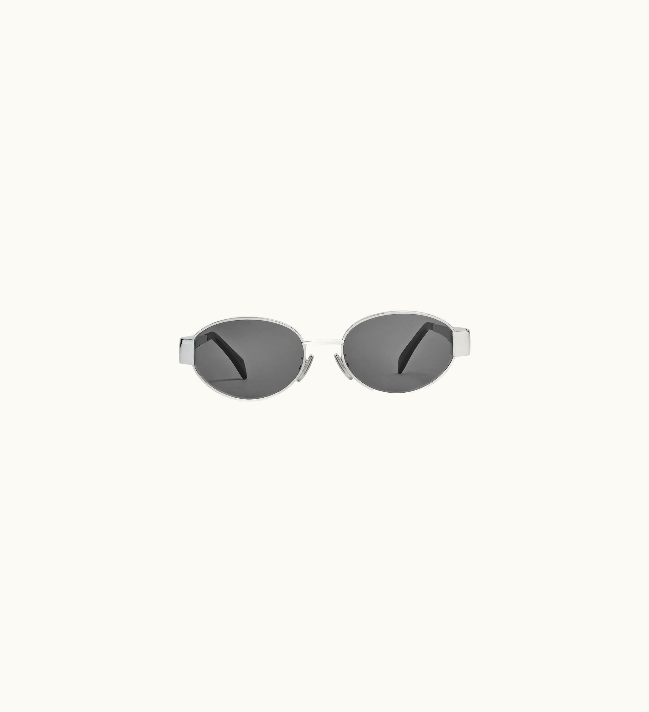 Celine Celine Triomphe Metal 01 Sunglasses In Metal - Silver / Smoke