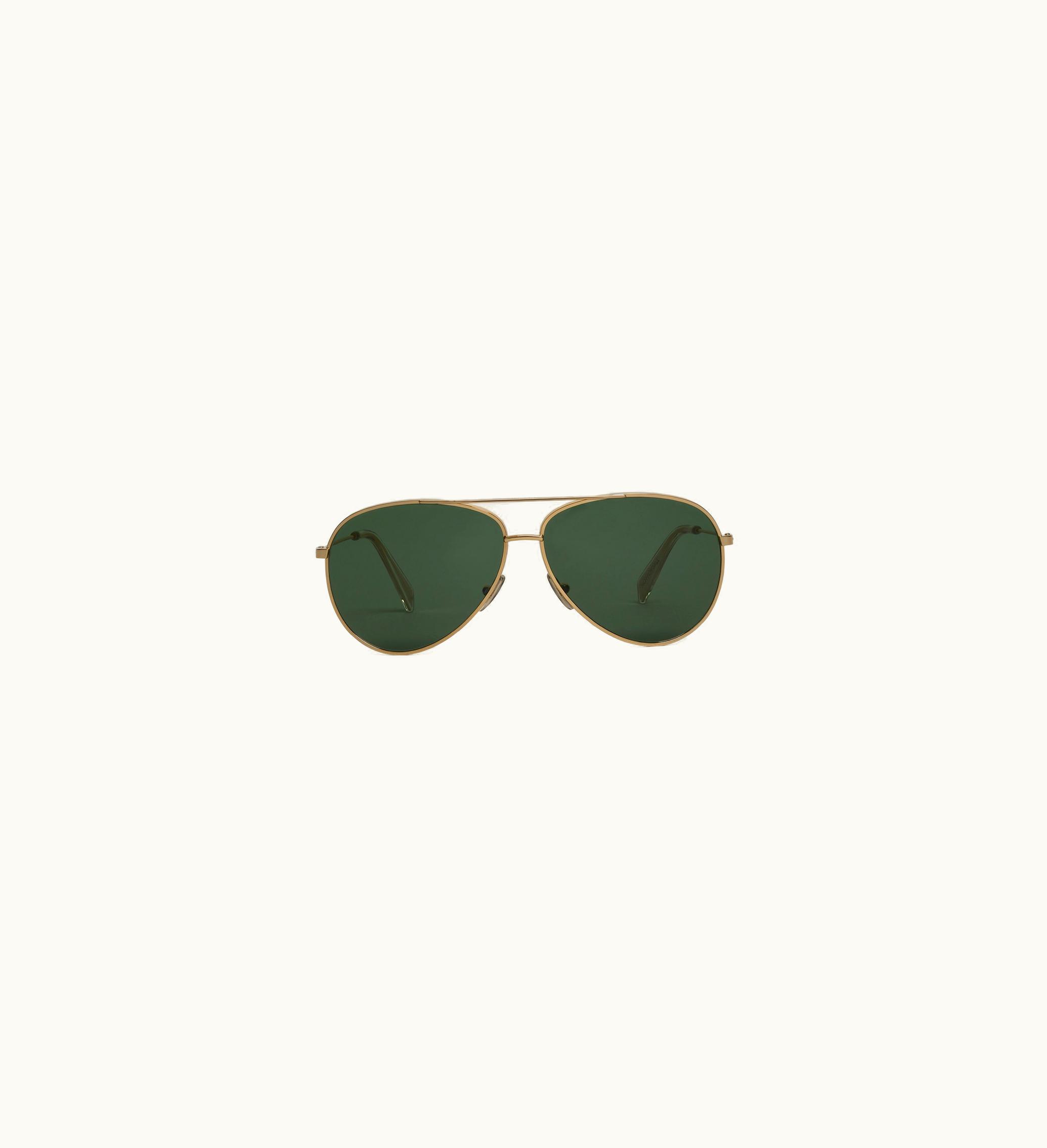 Celine Celine Metal Frame 02 Sunglasses In Metal With Mineral Glass Lenses - Gold / Green
