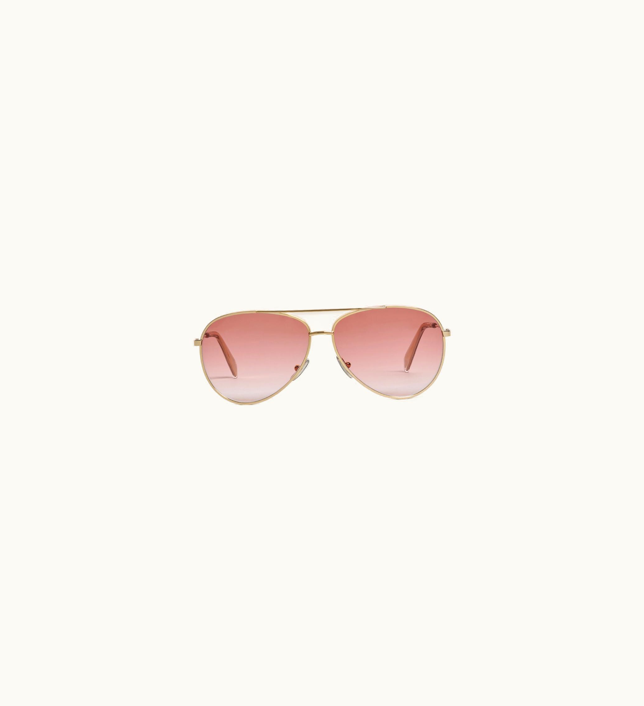 Celine Celine Metal Frame 02 Sunglasses In Metal - Gold / Gradient Rose