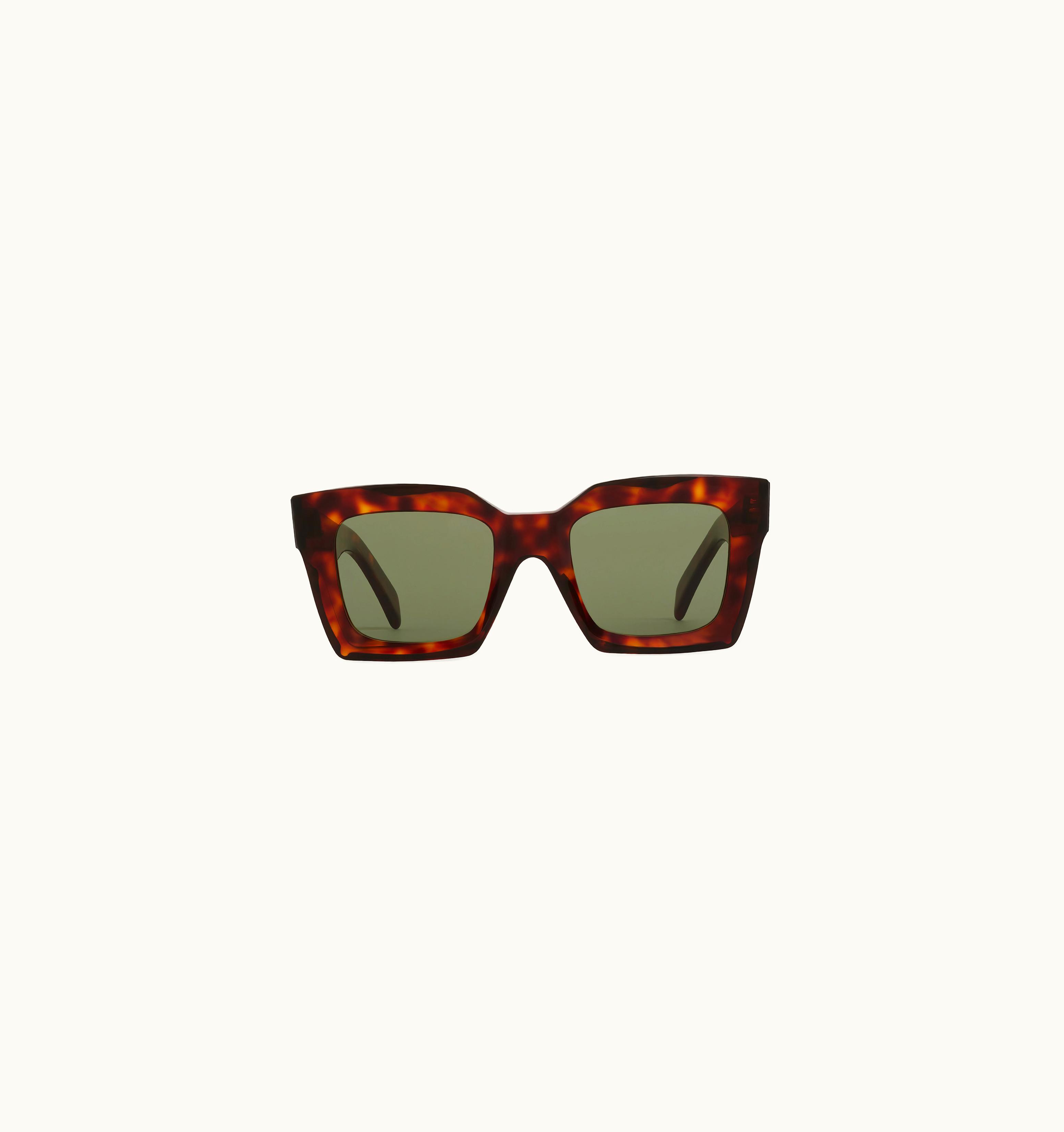 Celine Celine Square S130 Sunglasses In Acetate - Red Havana
