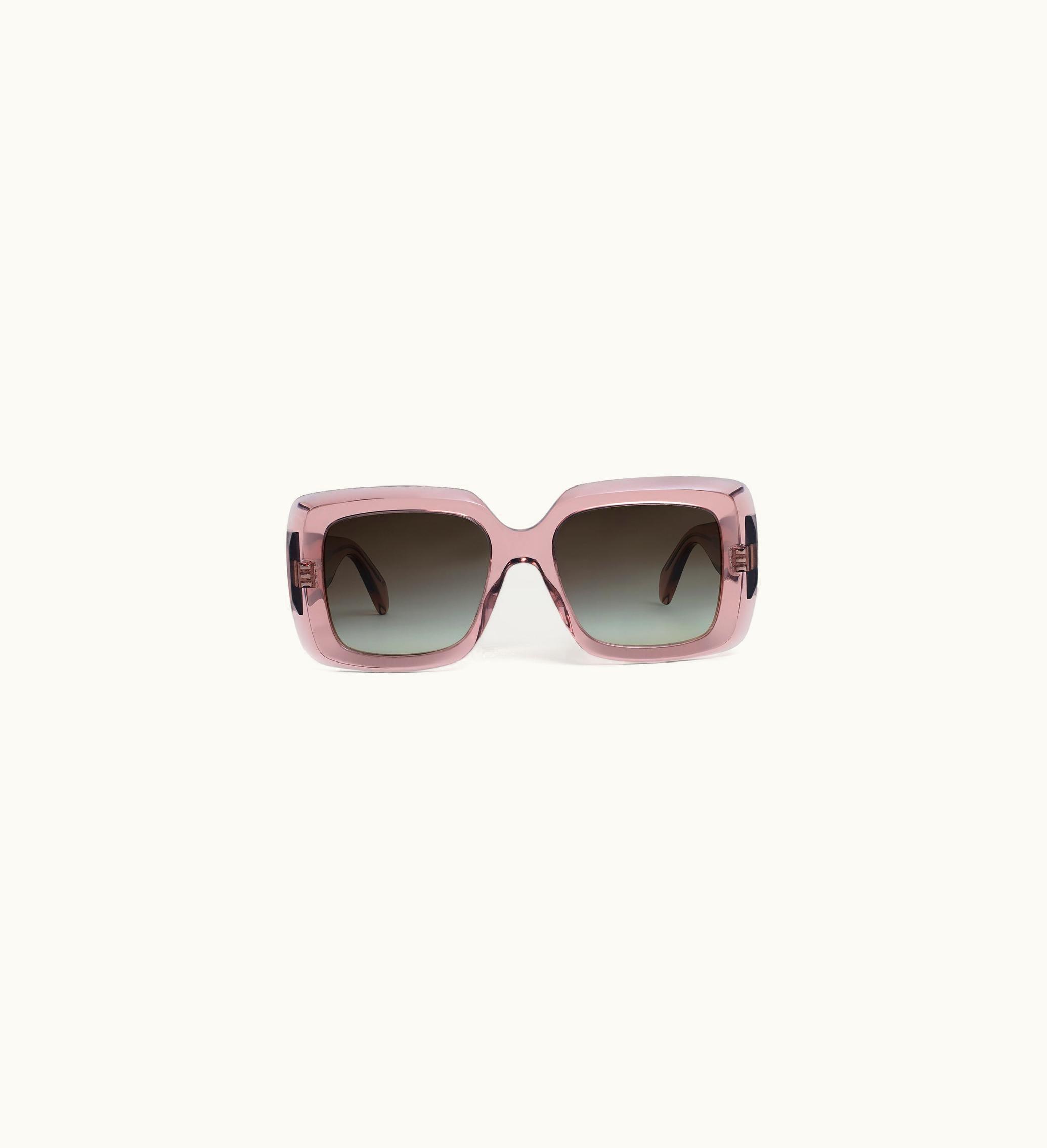 Celine Celine Square S263 Sunglasses In Acetate - Transparent Rose Caramel