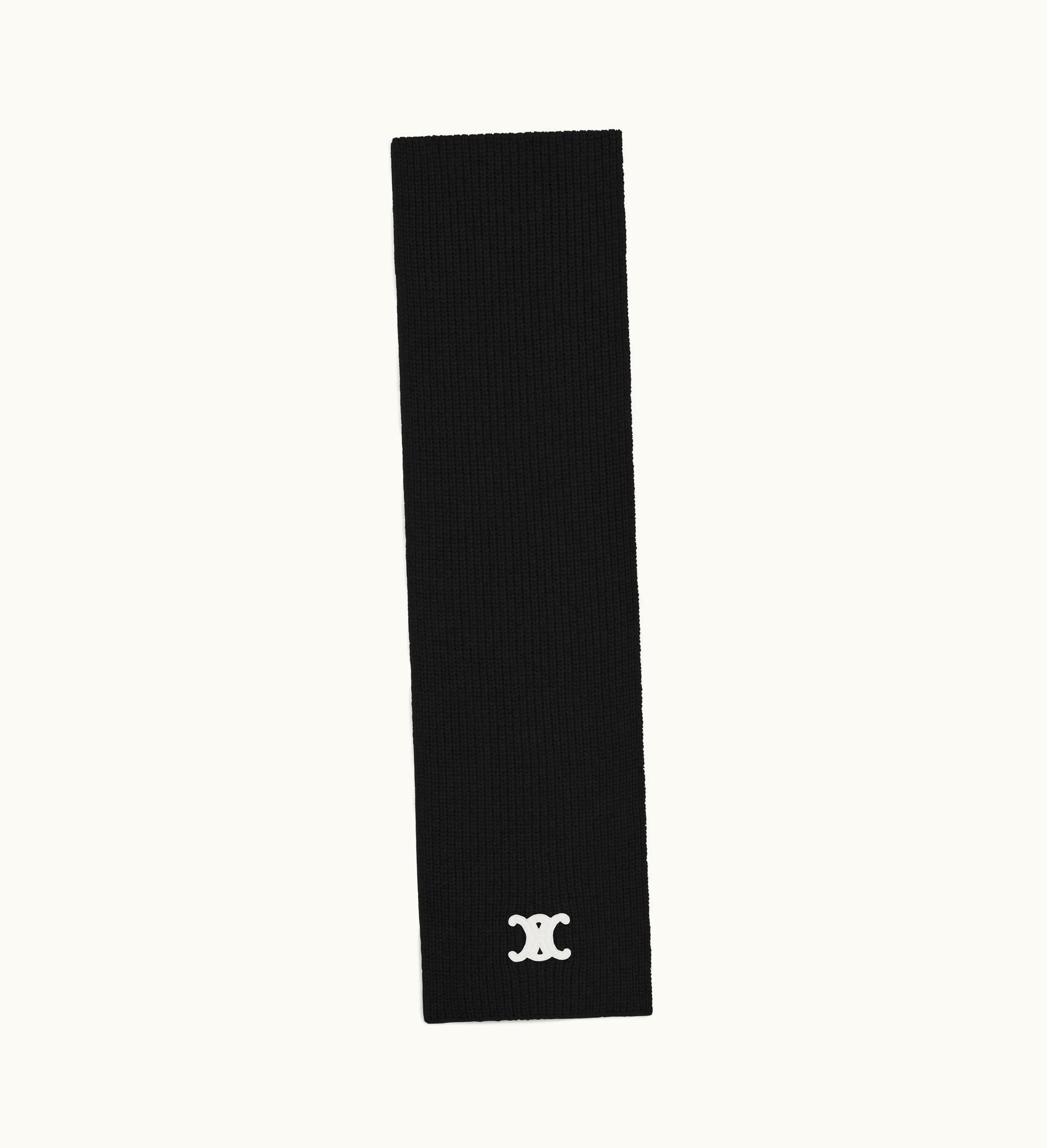 Celine Celine Triomphe Scarf In Seamless Cashmere - Black