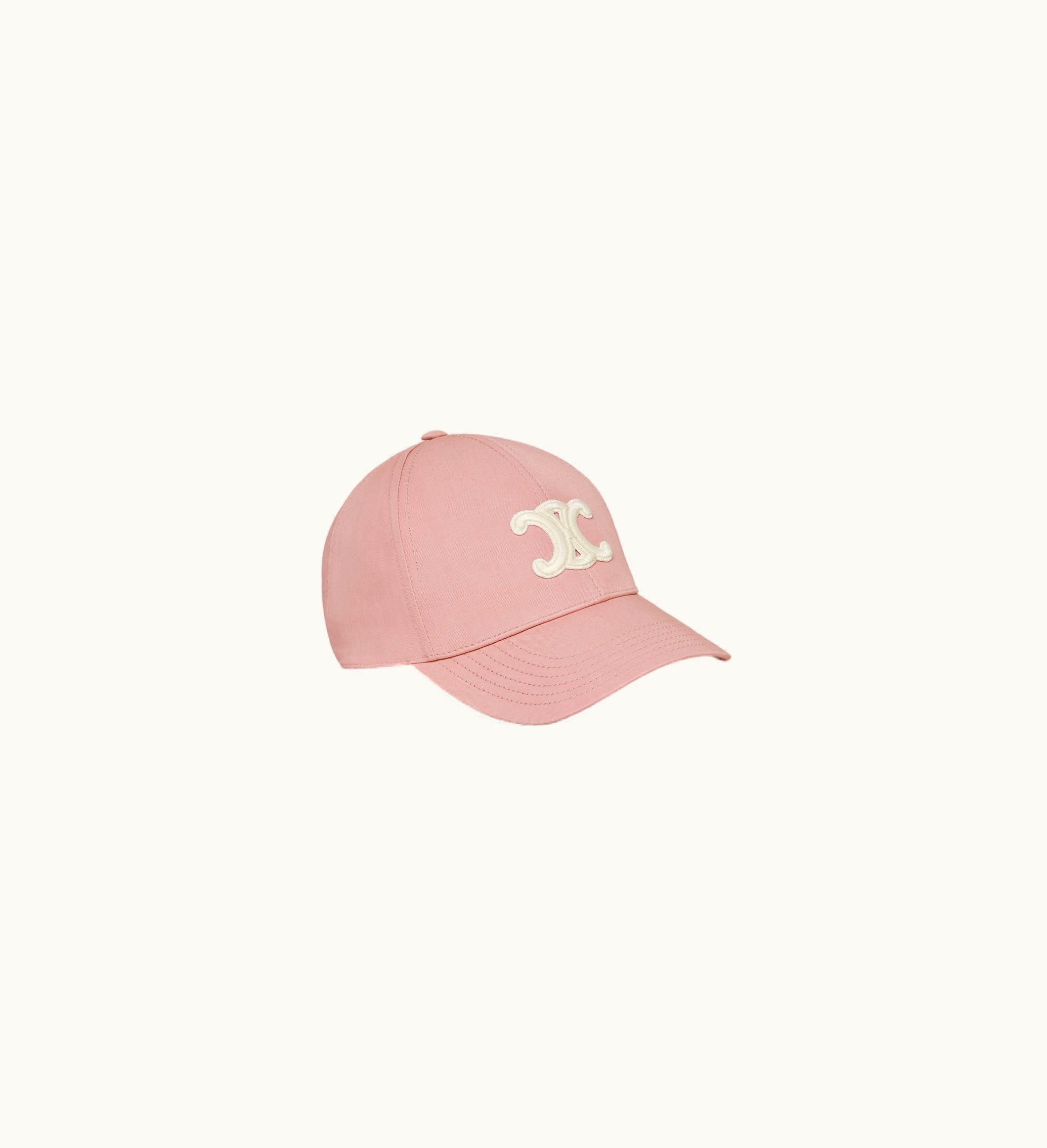 Celine Celine Triomphe Baseball Cap In Cotton - Vintage Pink