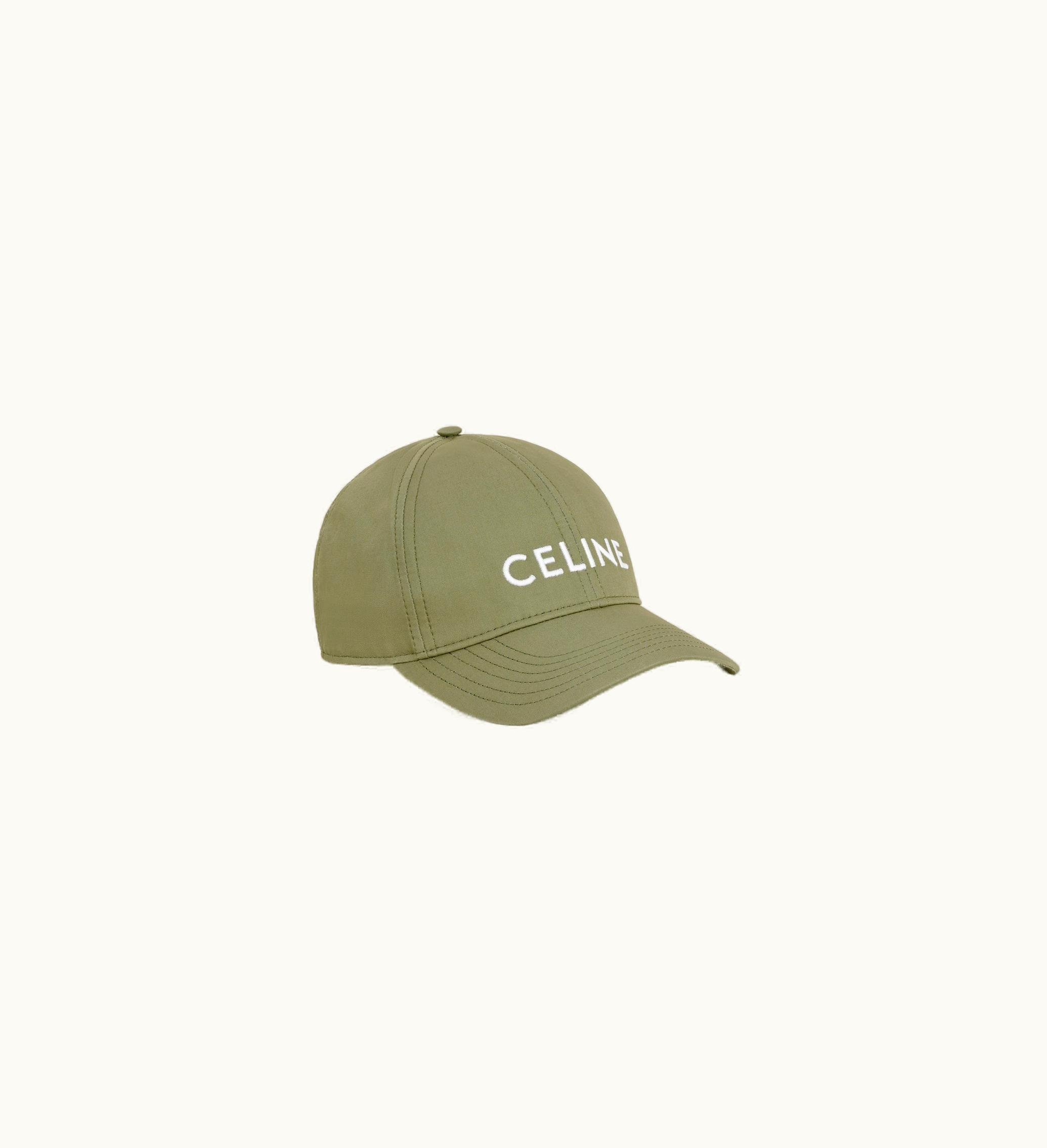 Celine Celine Baseball Cap In Cotton - Vert Grise