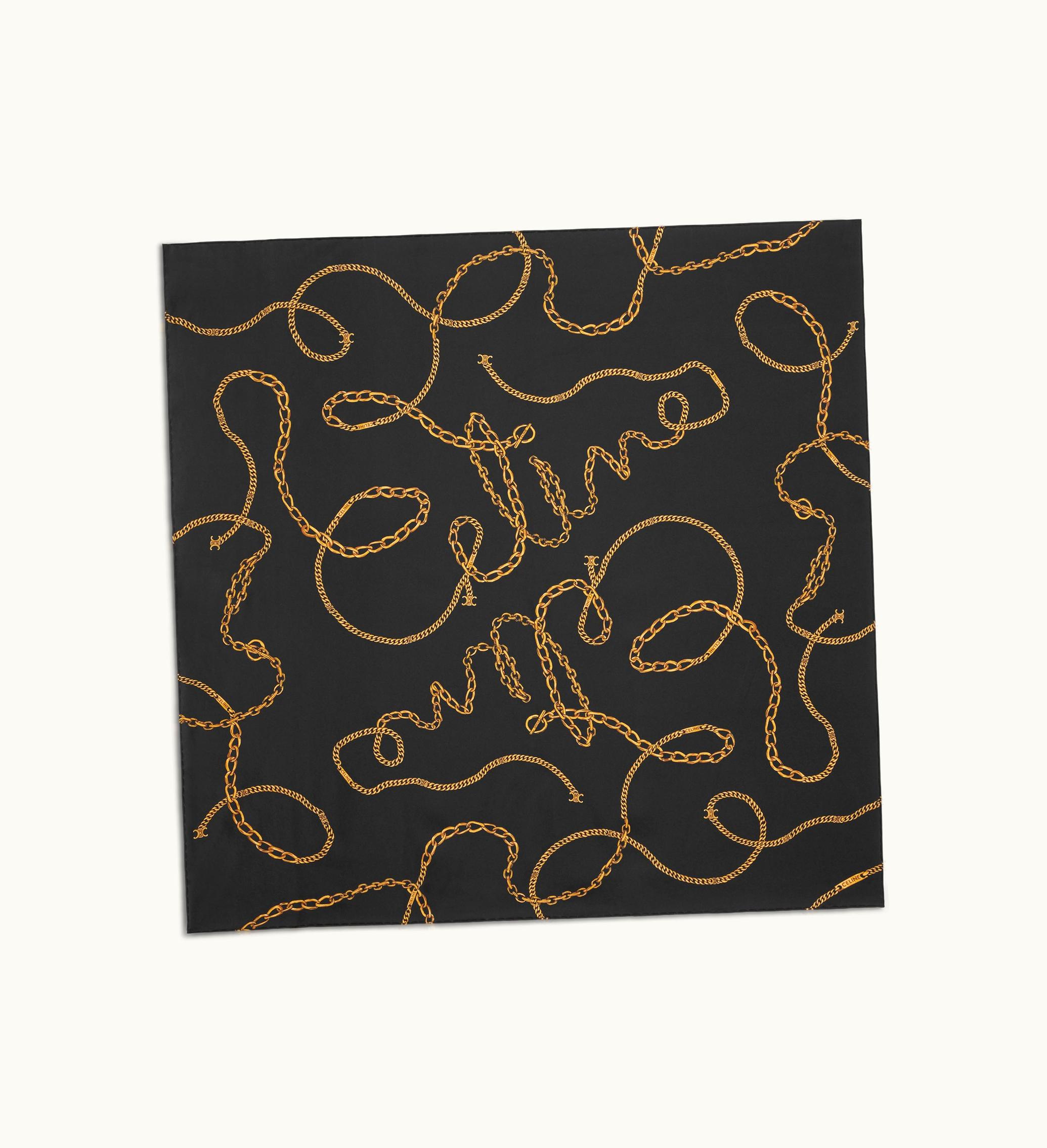 Celine Square In Celine Chain Silk Twill - Black