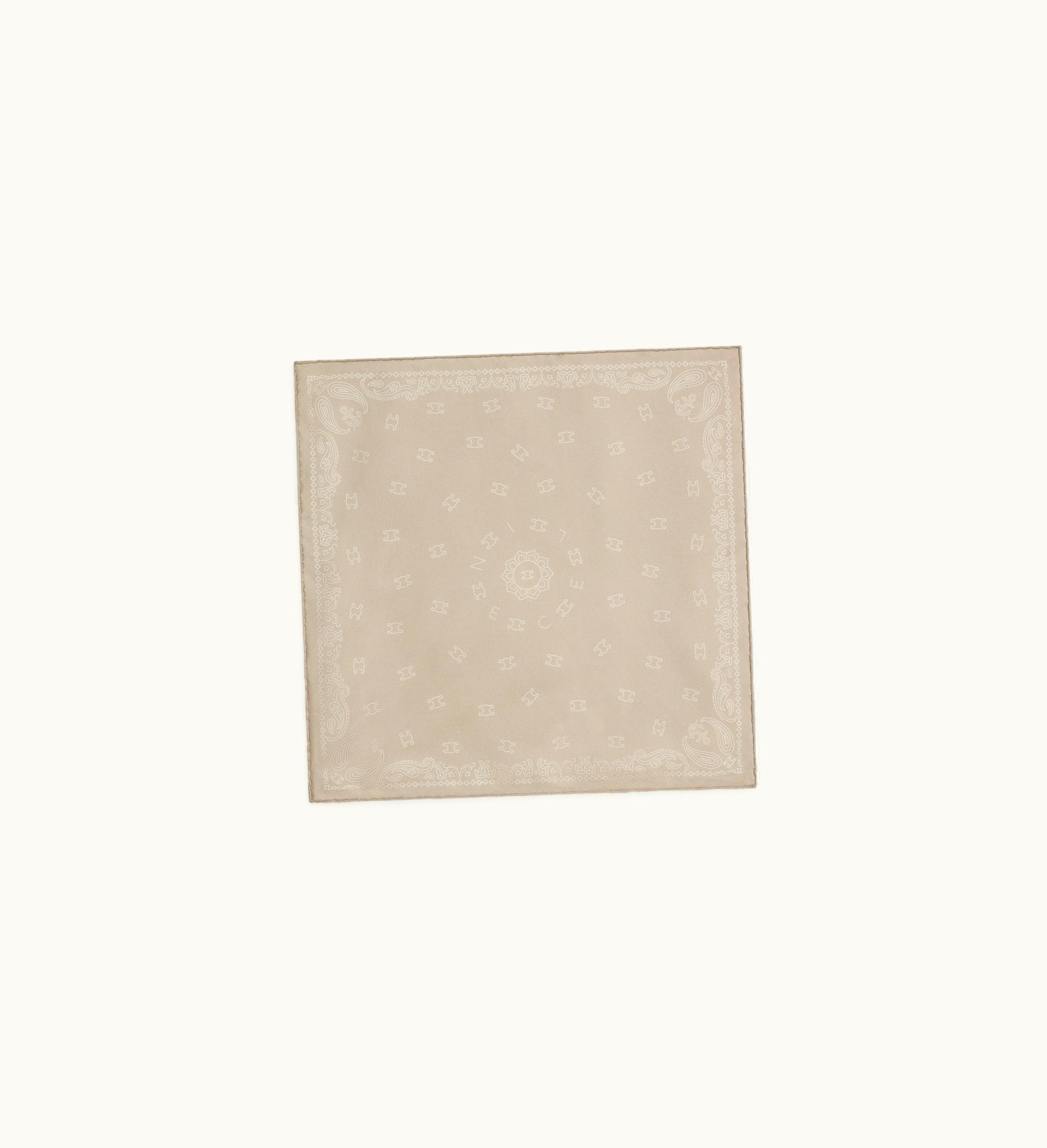 Celine Celine Bandana In Silk Twill - Beige / White