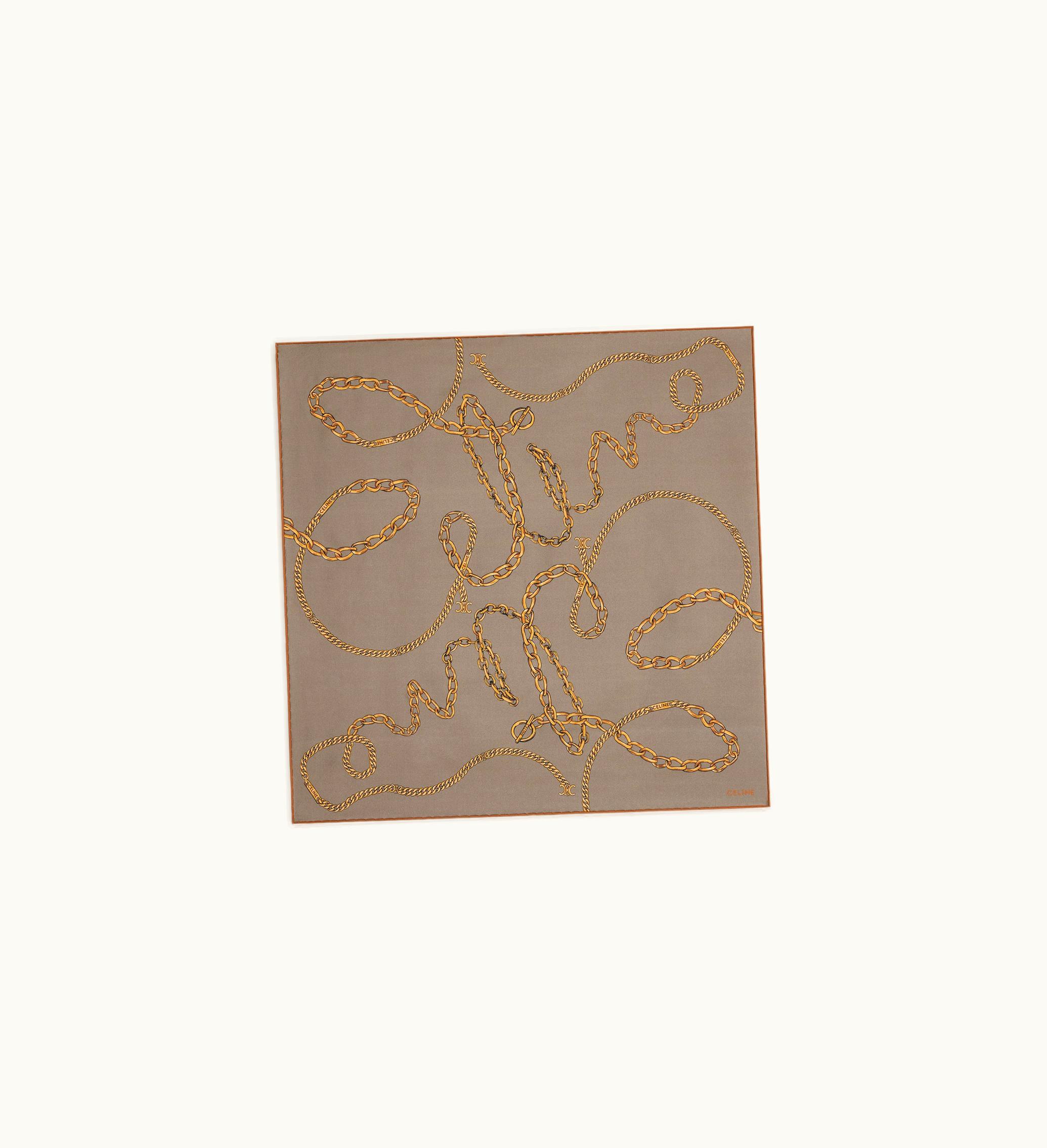 Celine Bandana In Celine Chain Silk Twill - Taupe