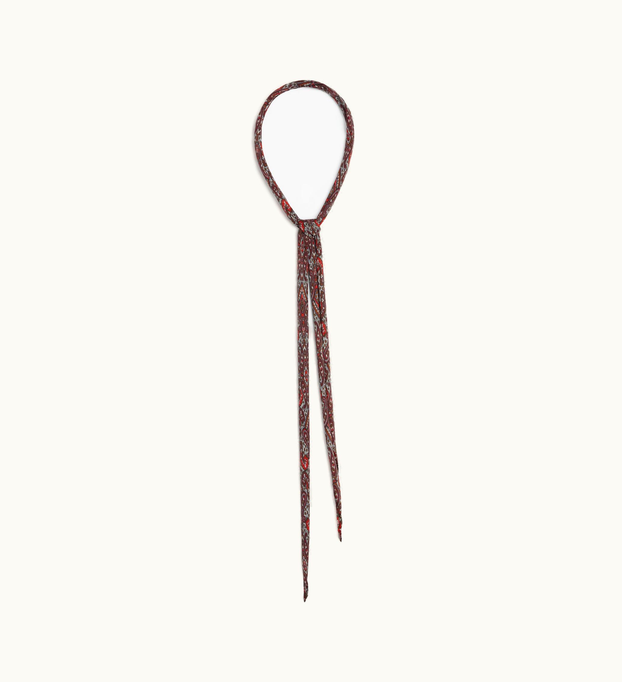 Celine Celine Thin Scarf Cashmere Silk Charmeuse - Brown / Burgundy