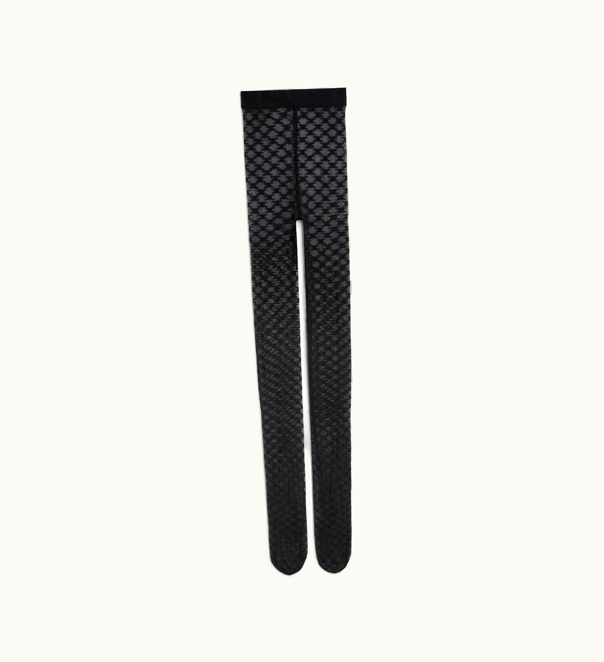 Celine Celine Tights In Monogram Nylon - Black / Black