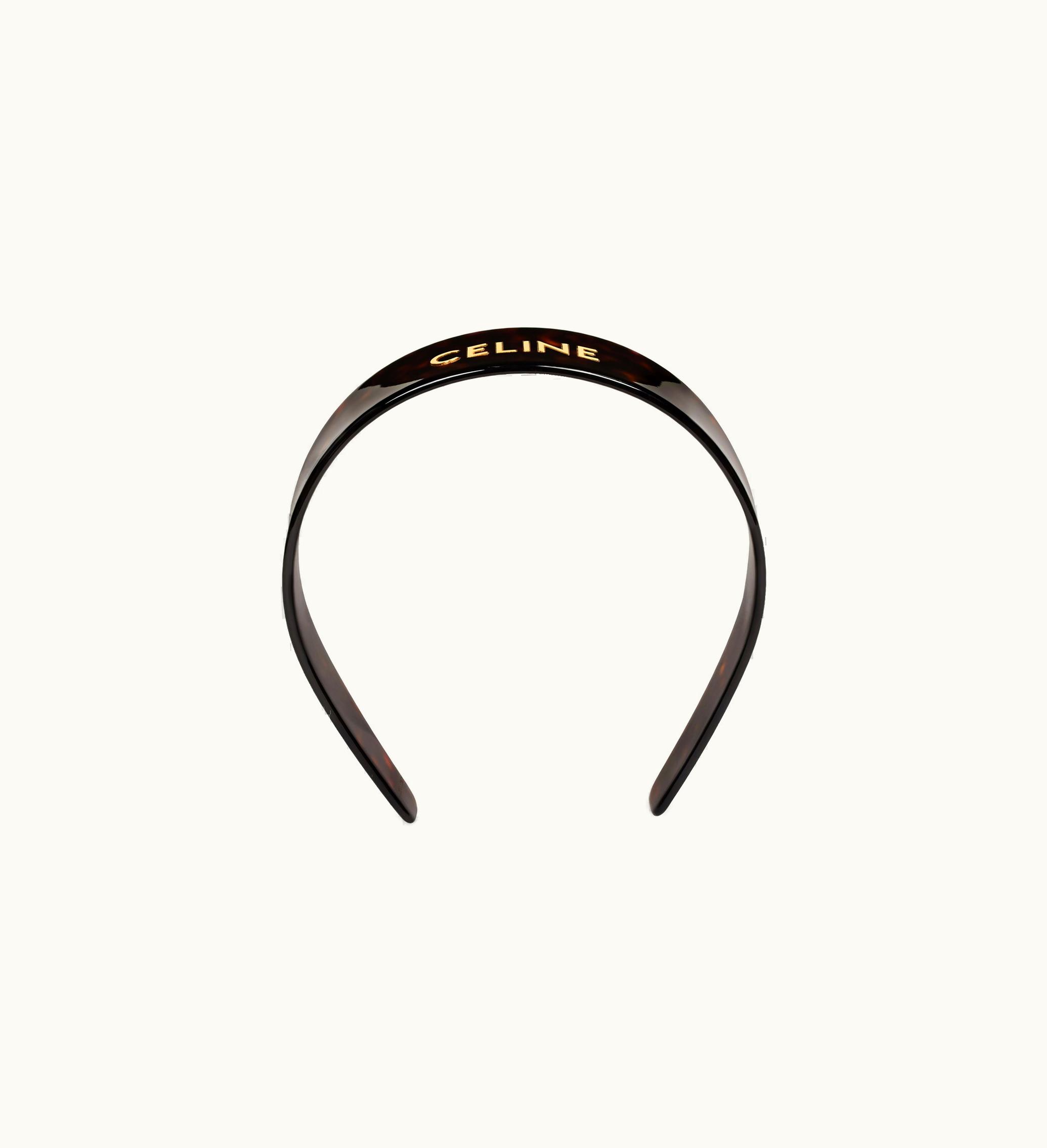 Celine Celine Headband In Dark Havana Acetate And Brass With Gold Finish - Dark Havana / Gold